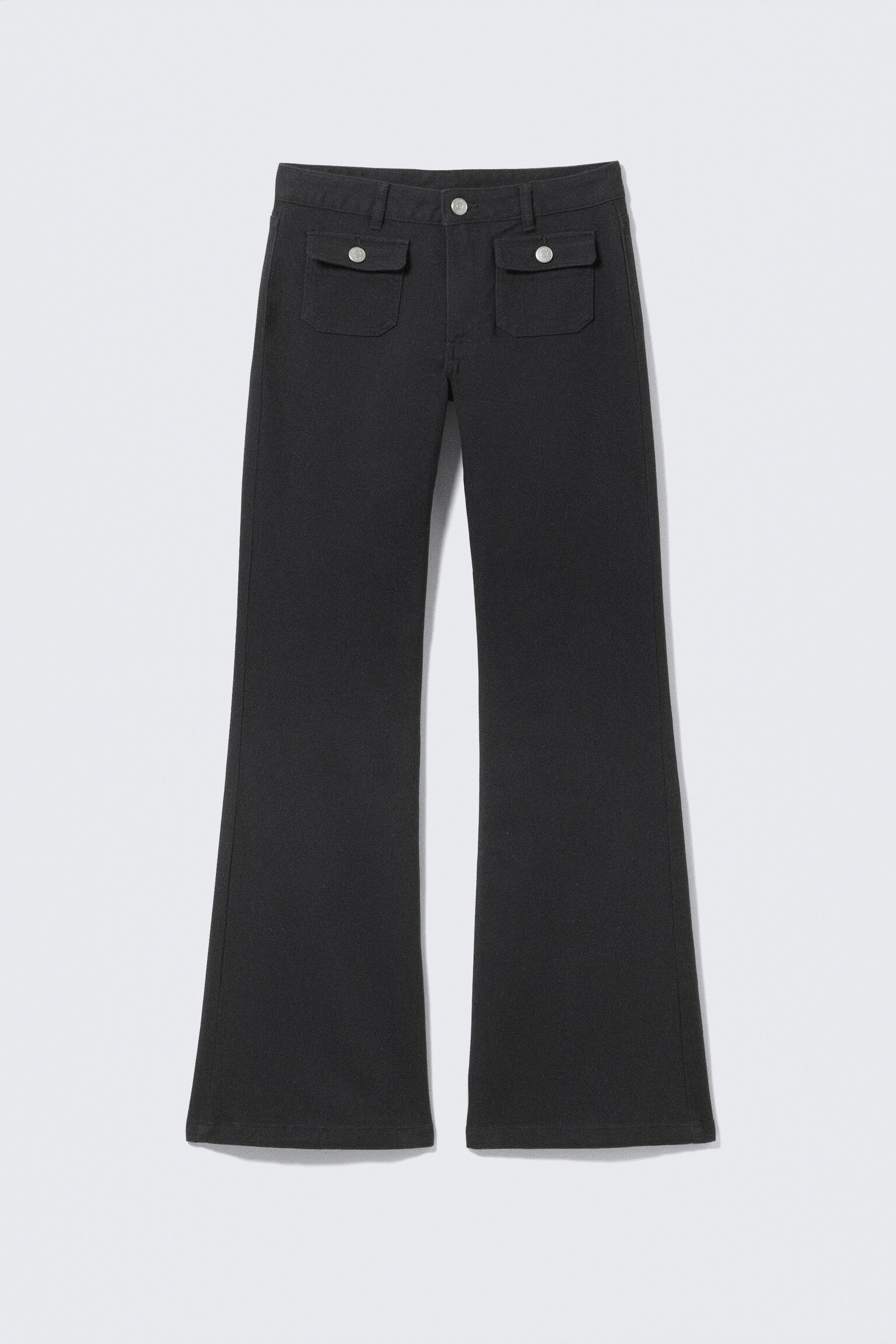 Lav talje bootcut twillbukser - Sort/Mørkebrun/Lys beige/Kakigrøn - 2