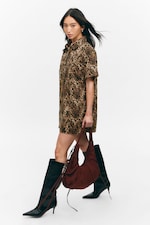 Leopard - Kurzärmeliges Mini-Hemdkleid - 2