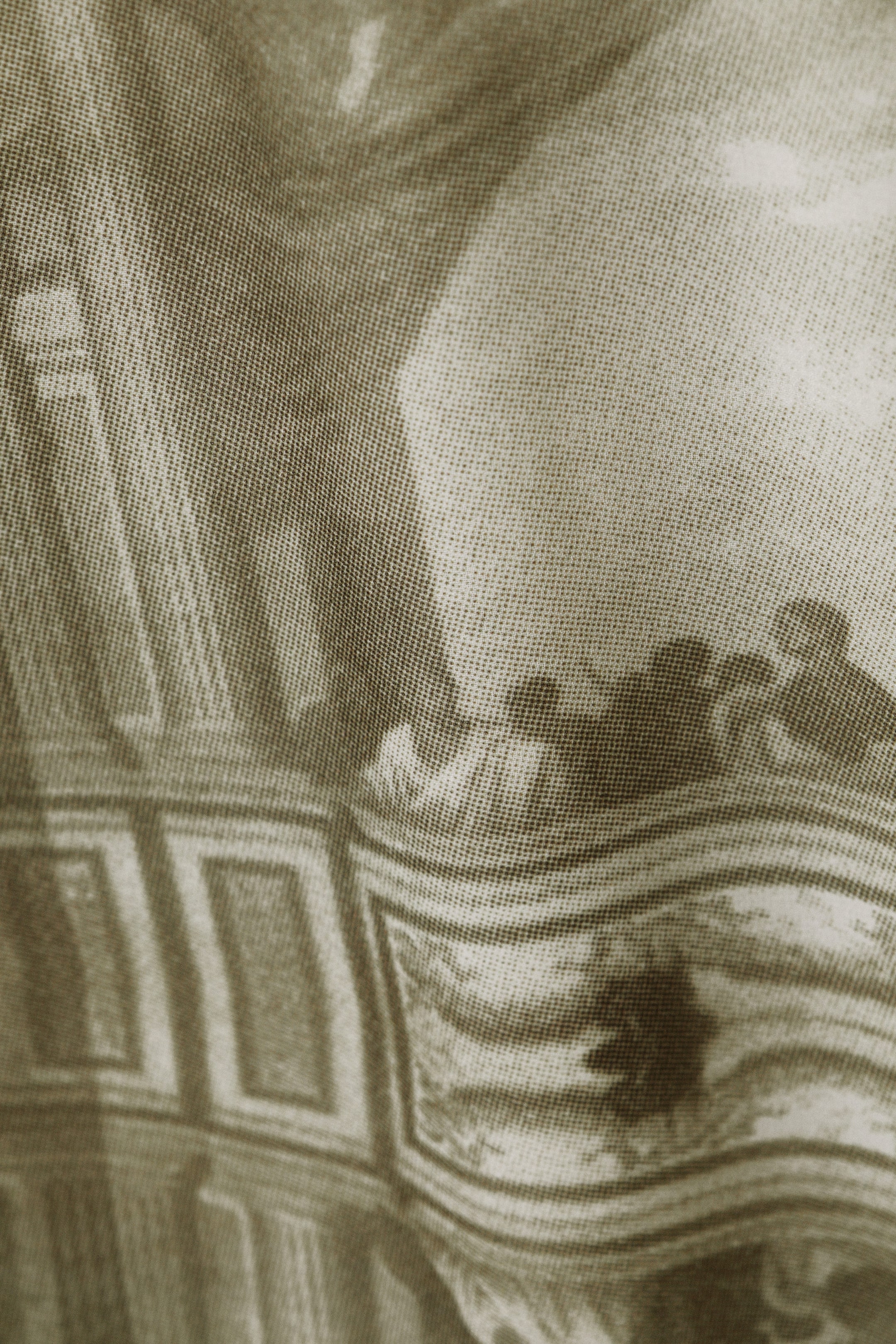 Khaki Green - Baroque Collage - Printed Low Rise Maxi Skirt - 5