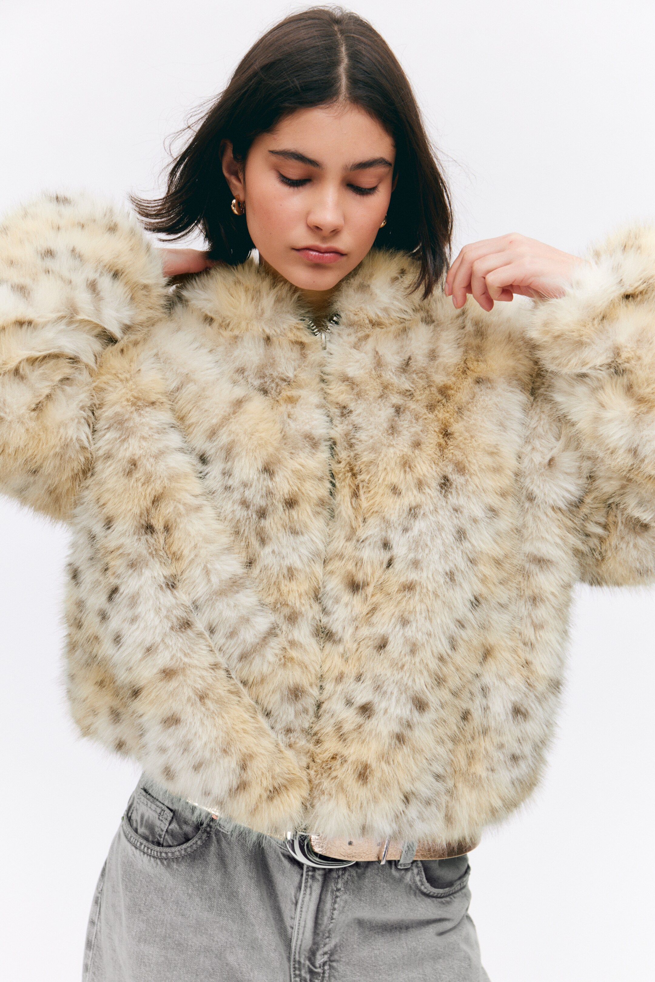 View larger image: Hooded Faux Fur Jacket - Leopard - Ladies | H&M GB 2