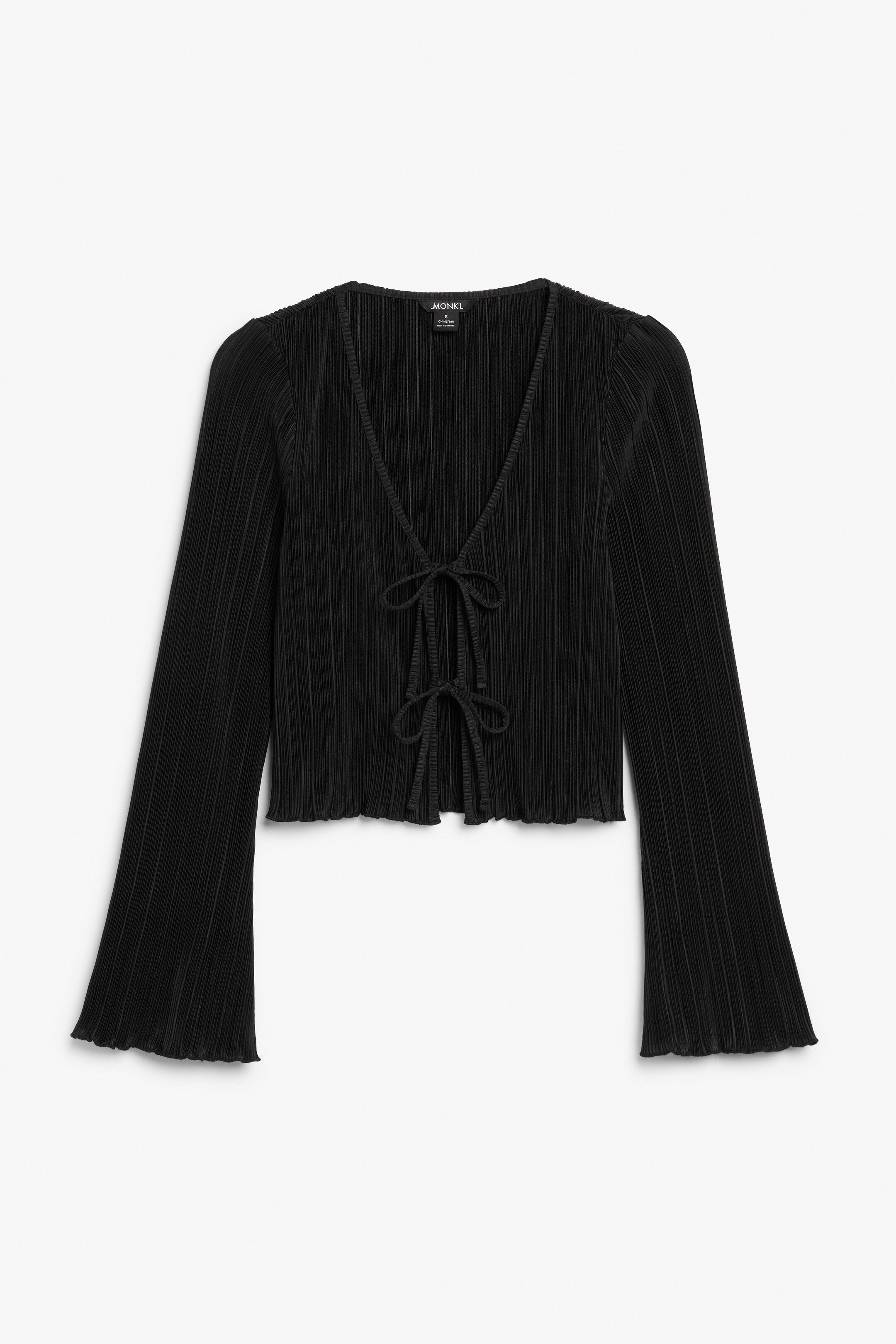 Vis større bilde: Pleated tie front top - Black - DAME | H&M NO 1