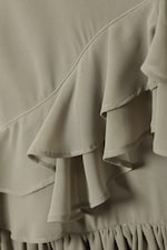 Kakigroen - Gelaagde mini-cami-jurk met ruches - 5