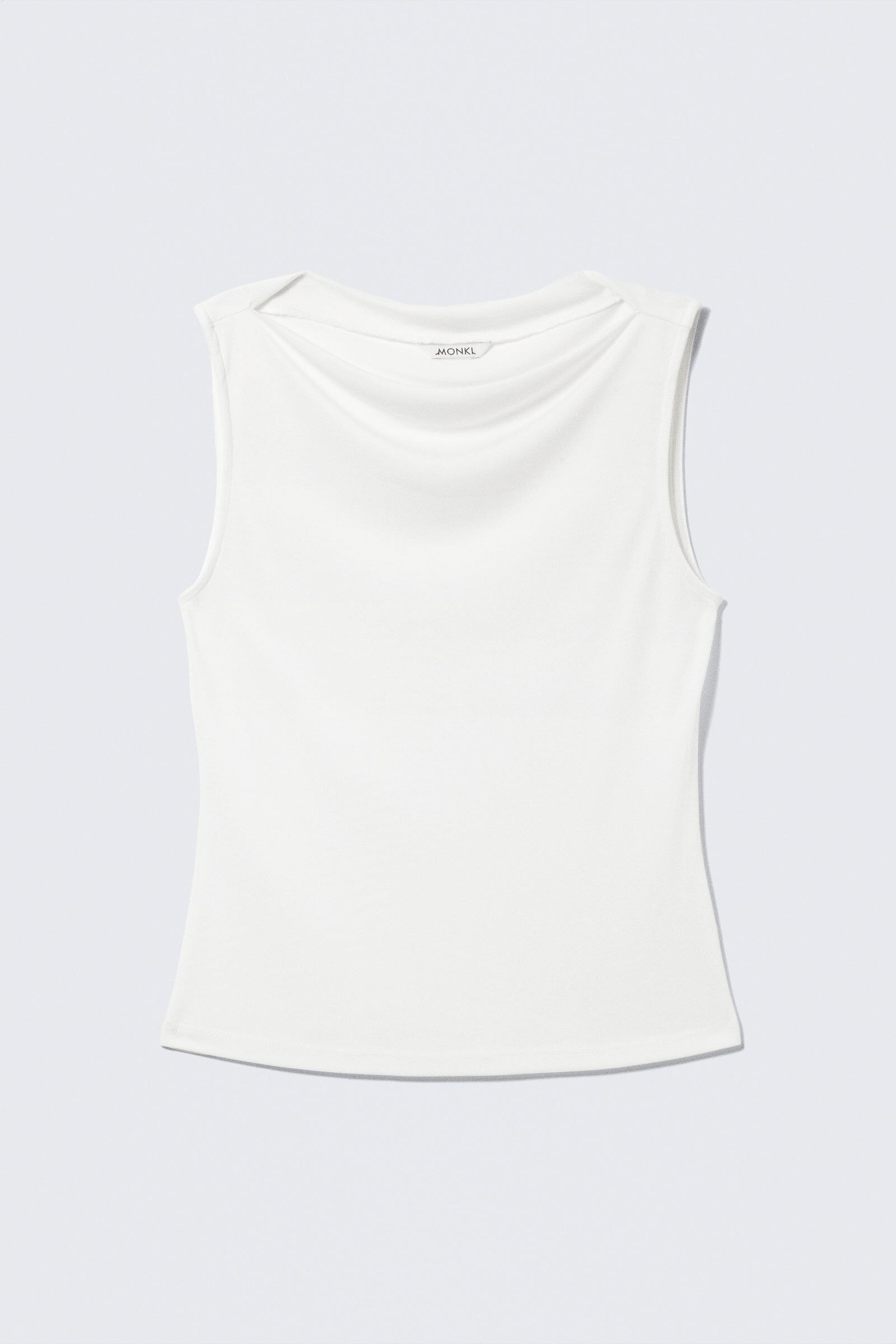 super soft sleeveless boatneck top - White | Monki WW