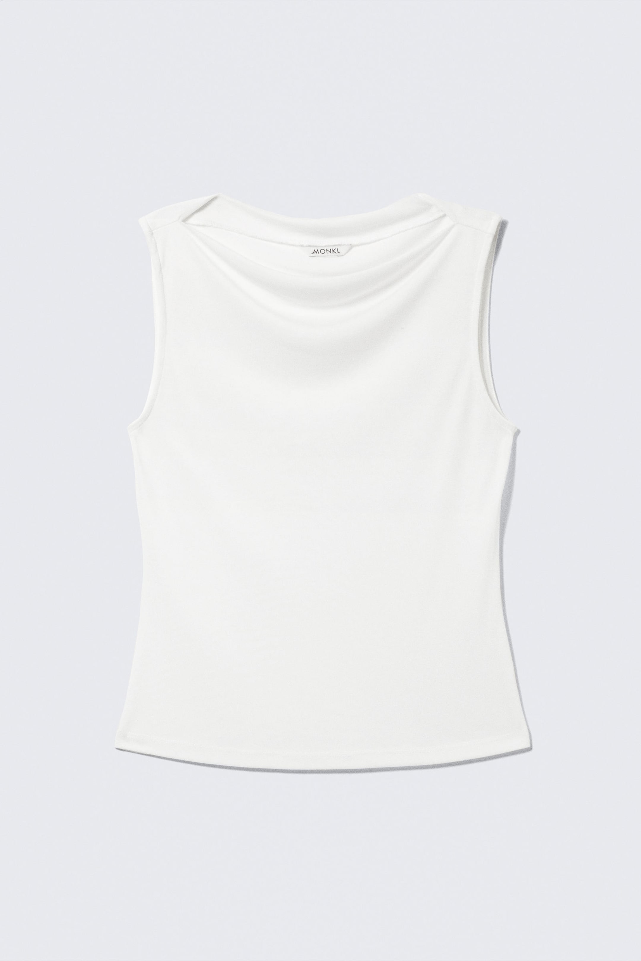White - Super soft sleeveless boatneck top - 3