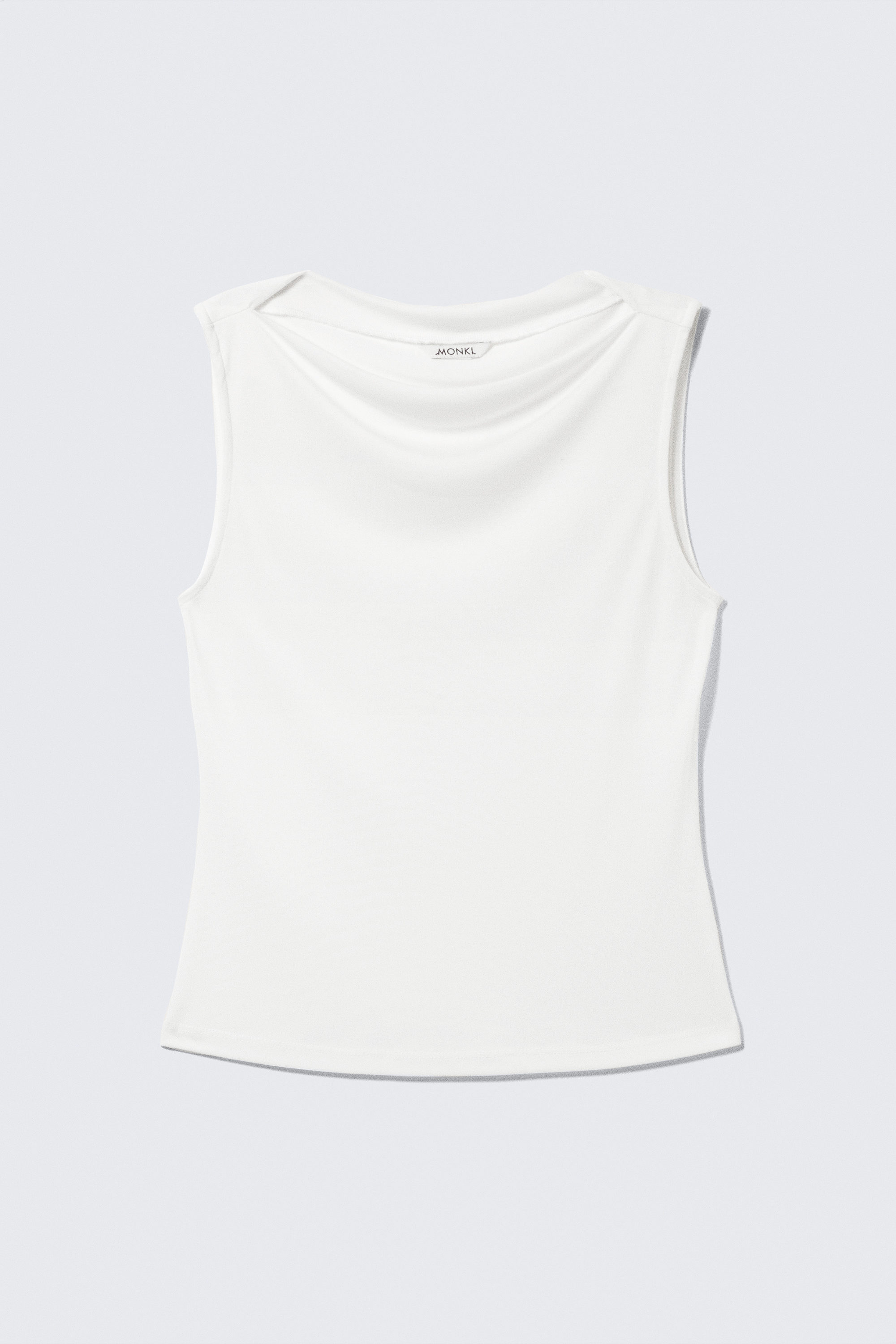 White - Super soft sleeveless boatneck top - 1