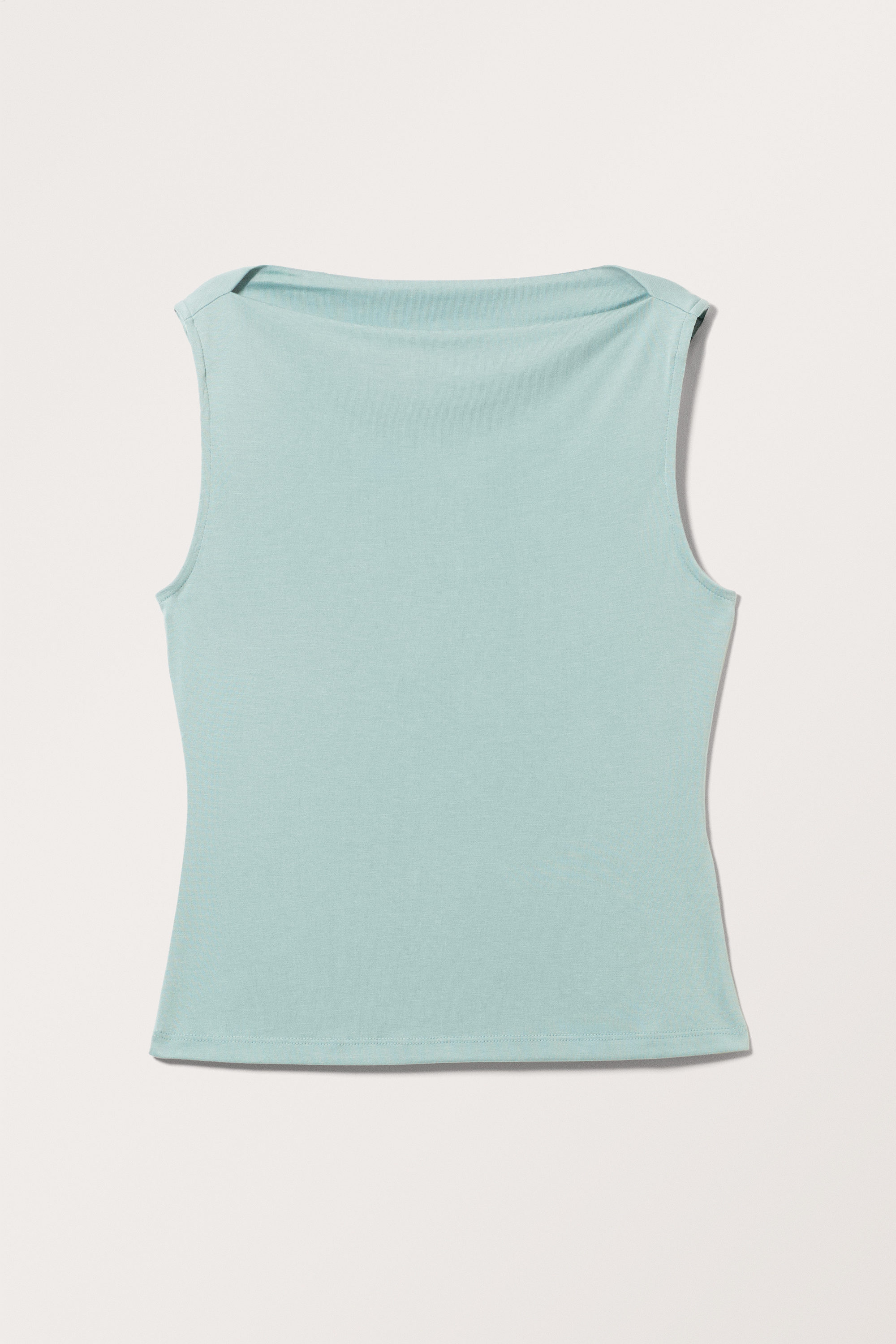 Dusty Turquoise - Super soft sleeveless boatneck top - 3