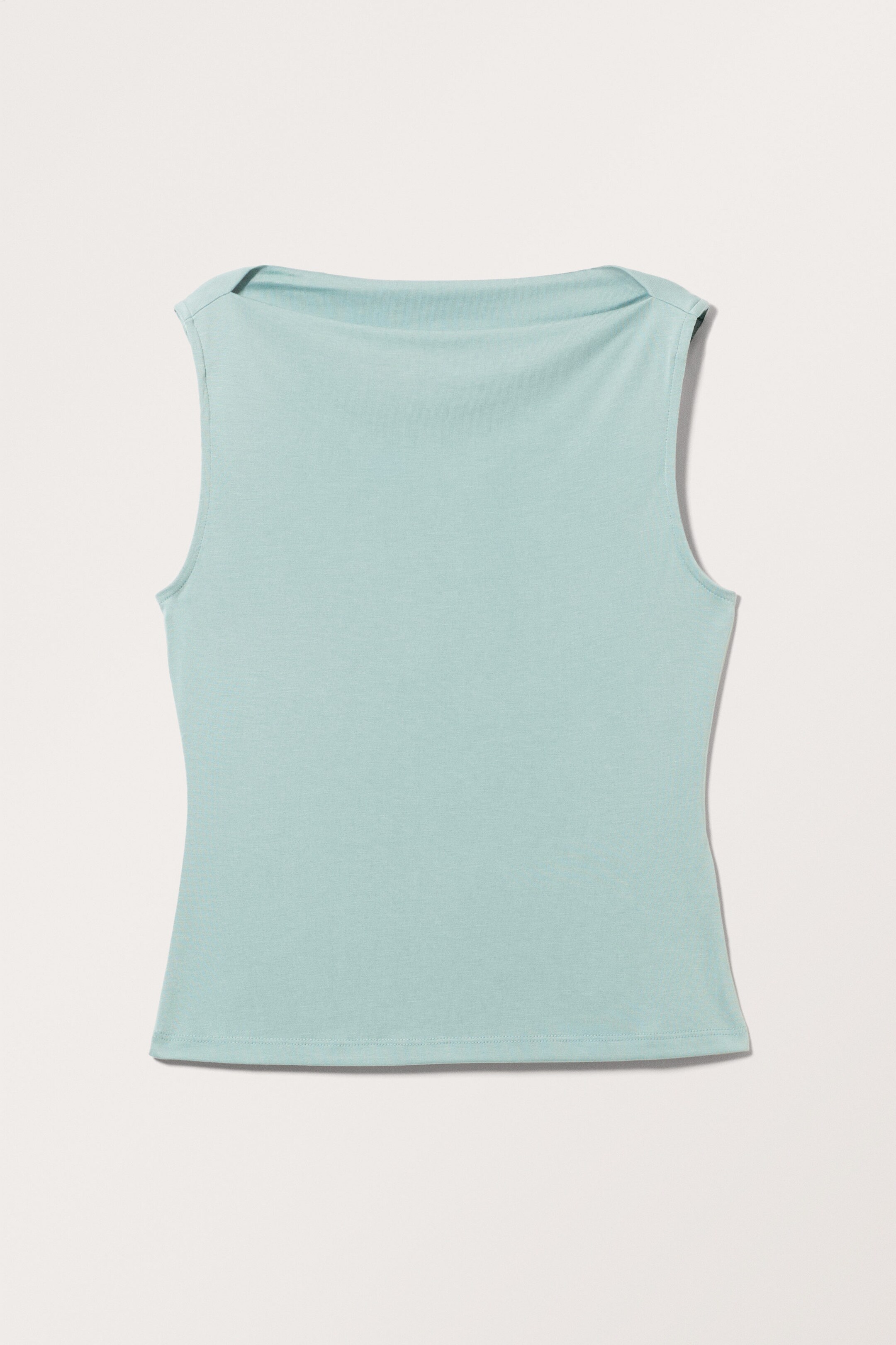 Dusty Turquoise - Super soft sleeveless boatneck top - 0