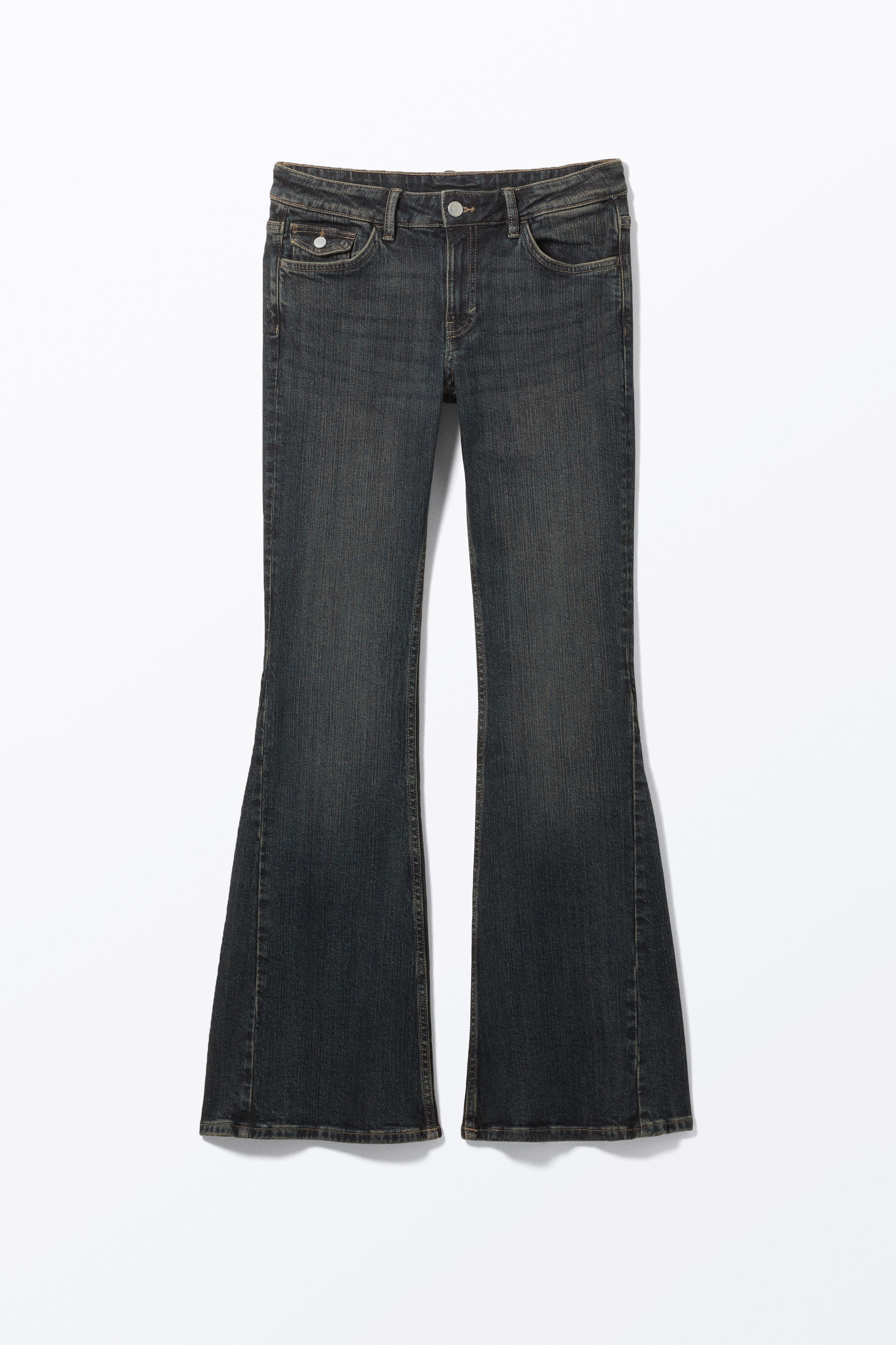 Blå - Cheri utsvängda jeans med låg midja - 5