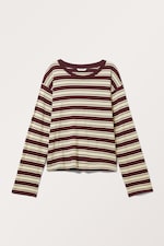 Red & White Stripe - Boxy Sleeve T-Shirt - 0