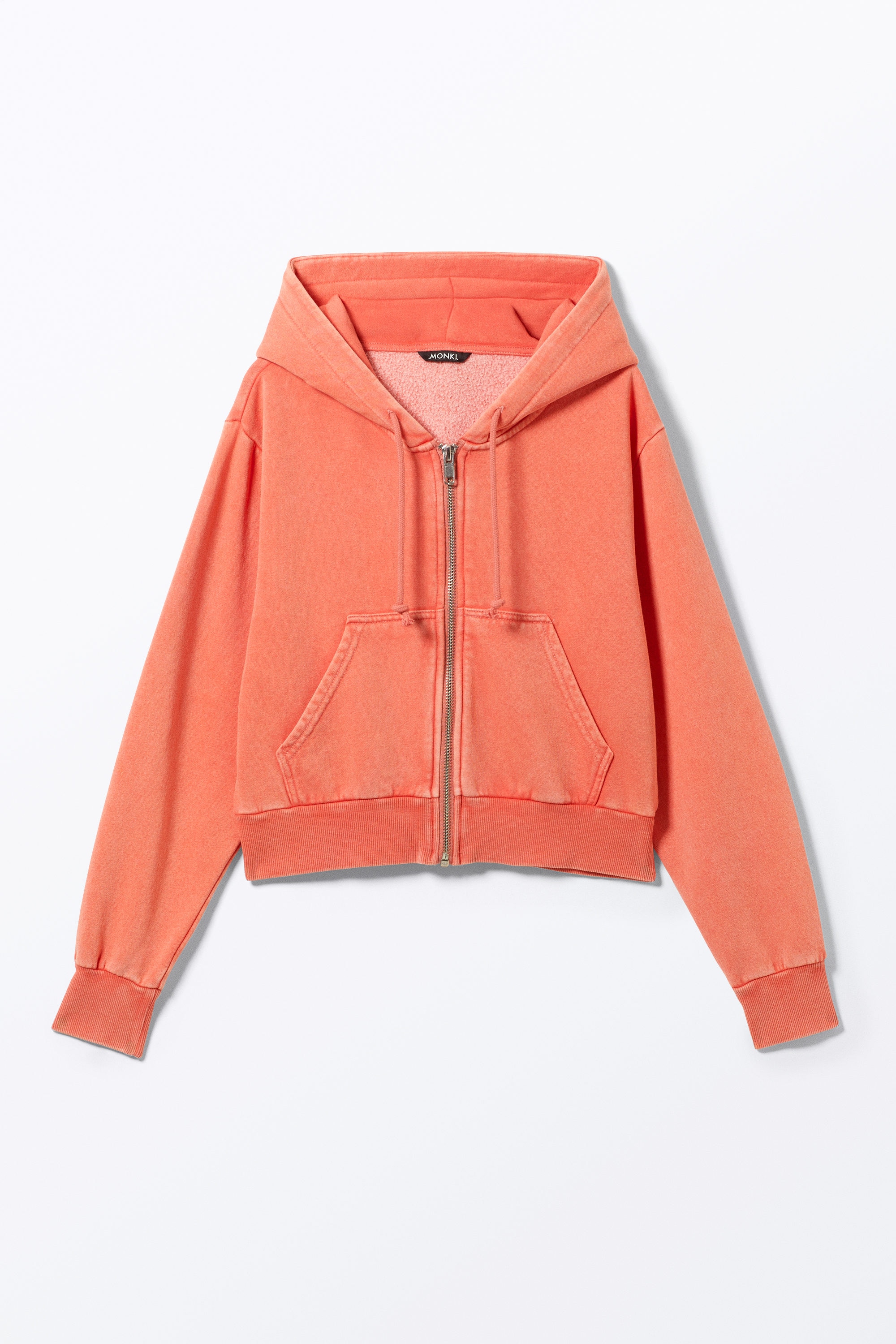 Gewaschenes Orange - Verkürzter Zip-Hoodie - 3