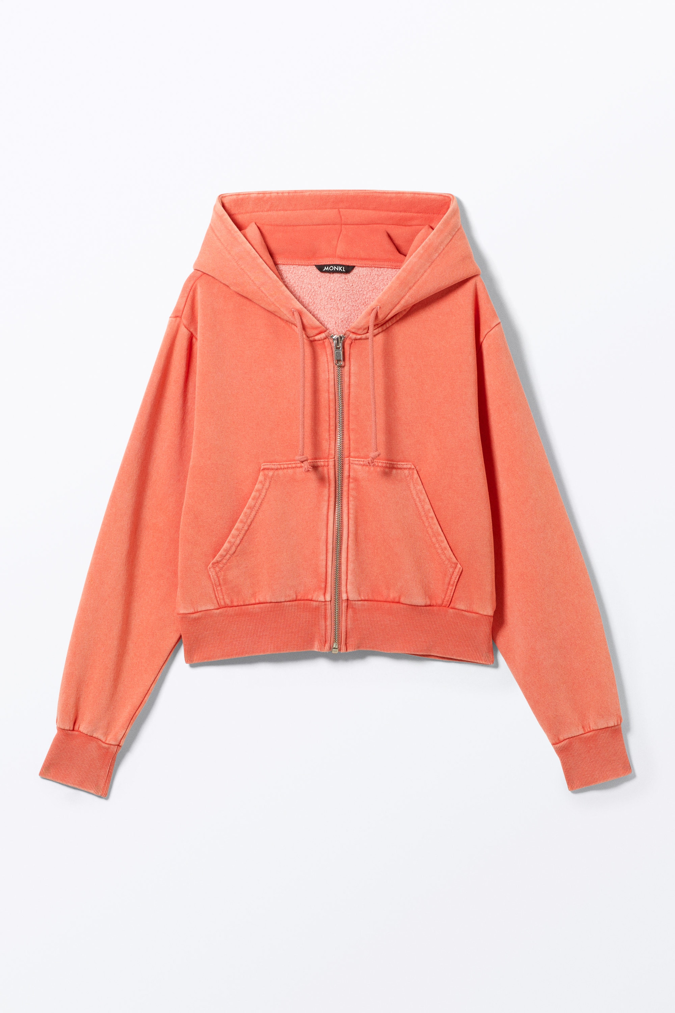 Washed Orange - Cropped Zip Hoodie - 0