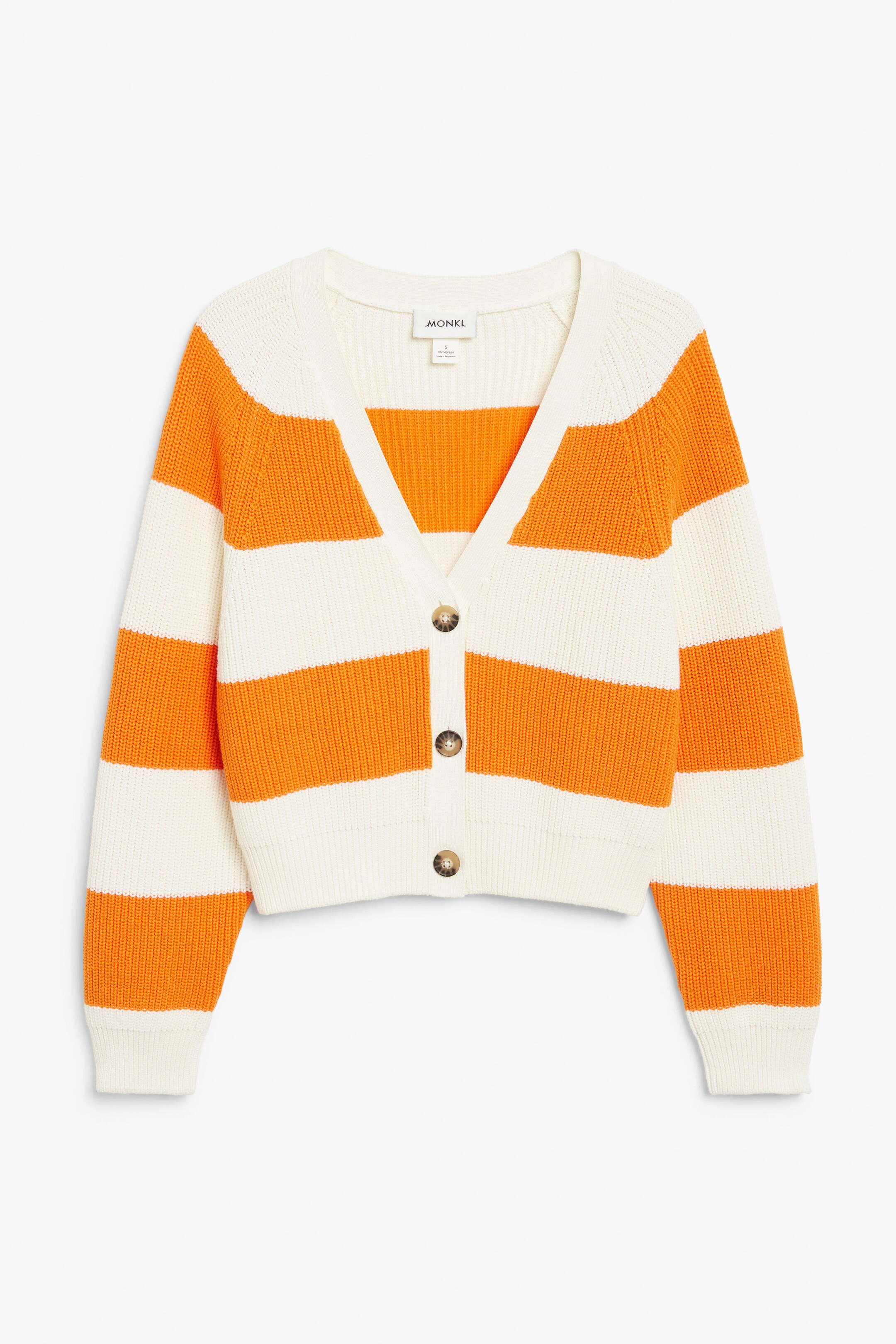 Orange and white - Chunky cropped cardigan - 0