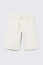 Gebroken wit - Cargo jort van katoenen keperstof met lage taille - 0