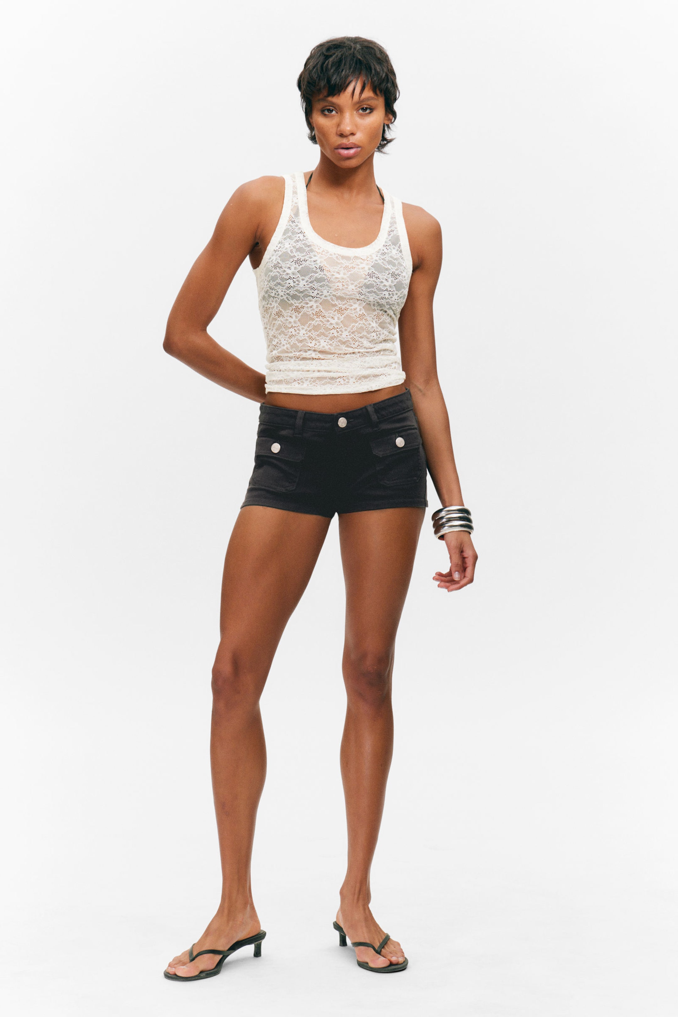 #33363A - Utility Pocket Mini Shorts - 1