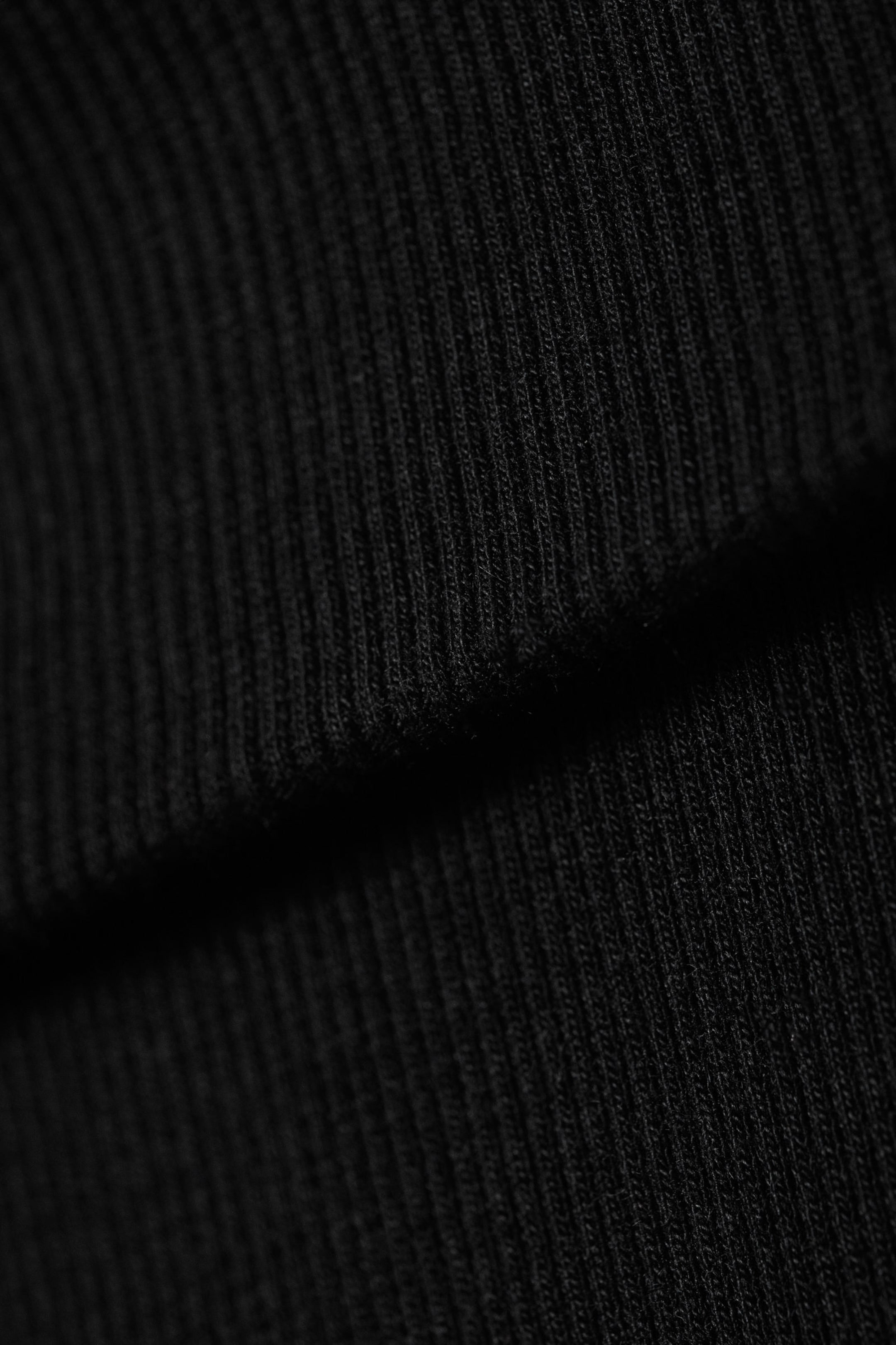 Black - Ribbed Fold-over Waist Flared Trousers - 4