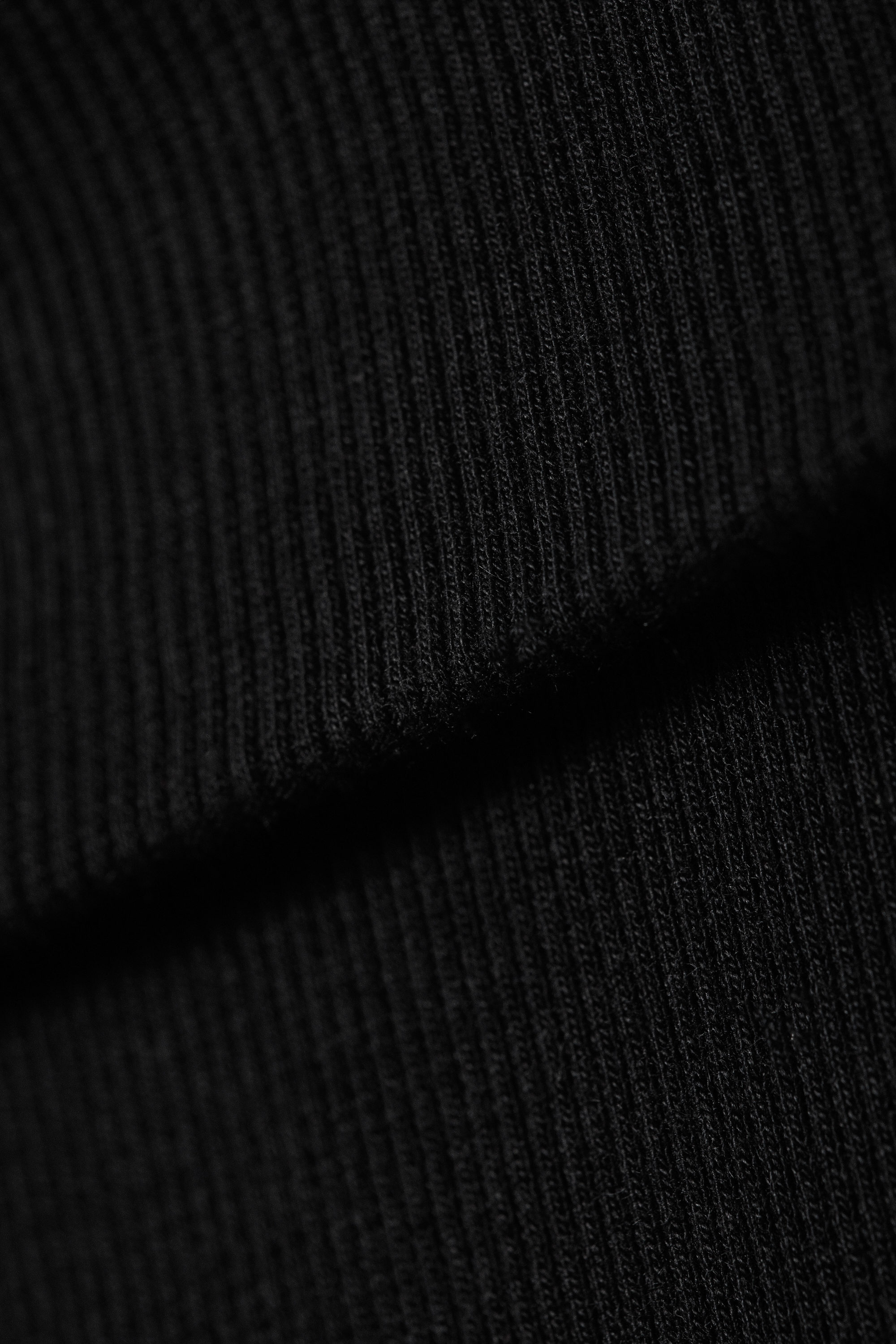Black - Ribbed Fold-over Waist Flared Trousers - 4