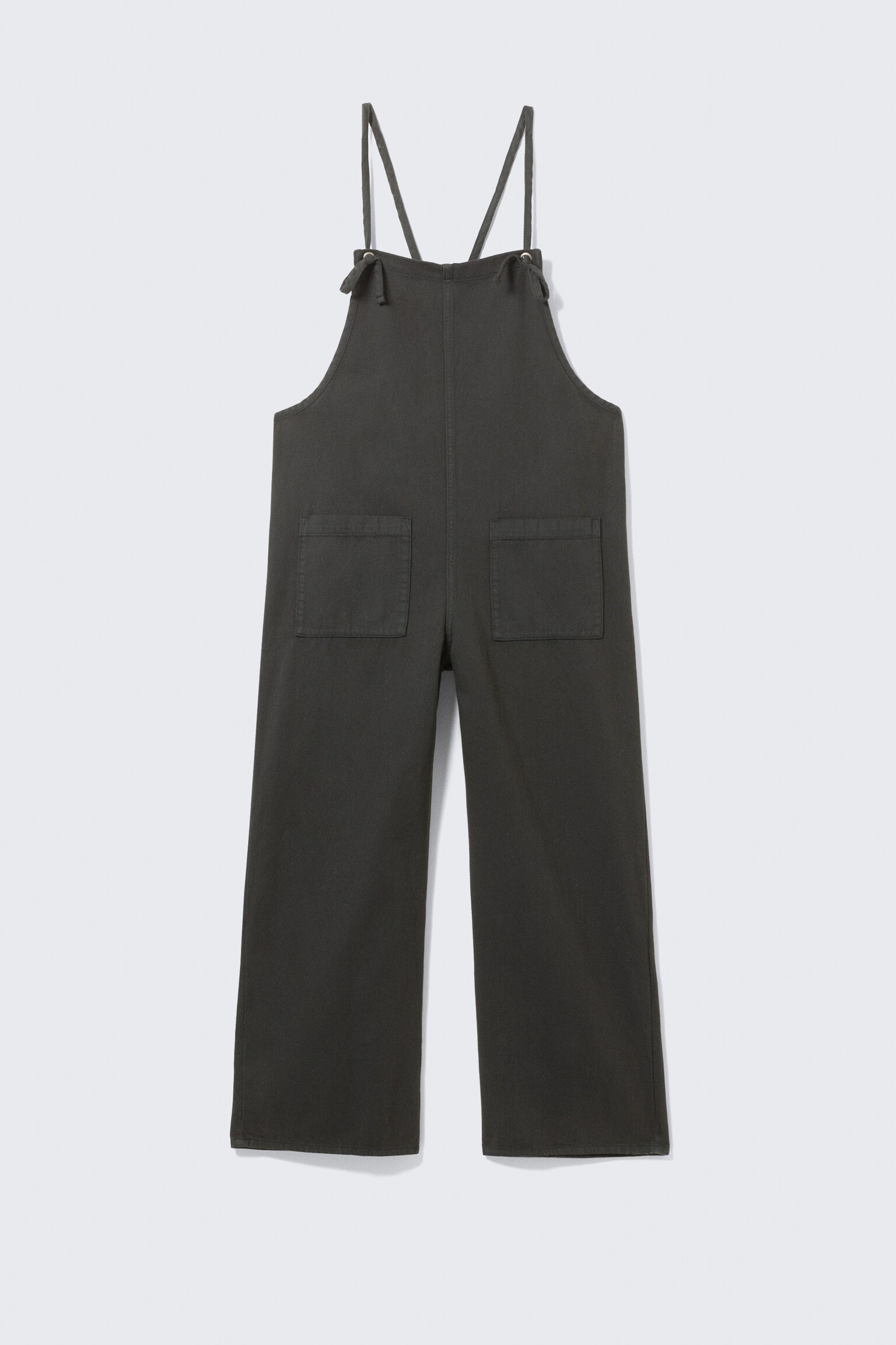 Overalls i denim med bindebånd - Sort/Blå - 2