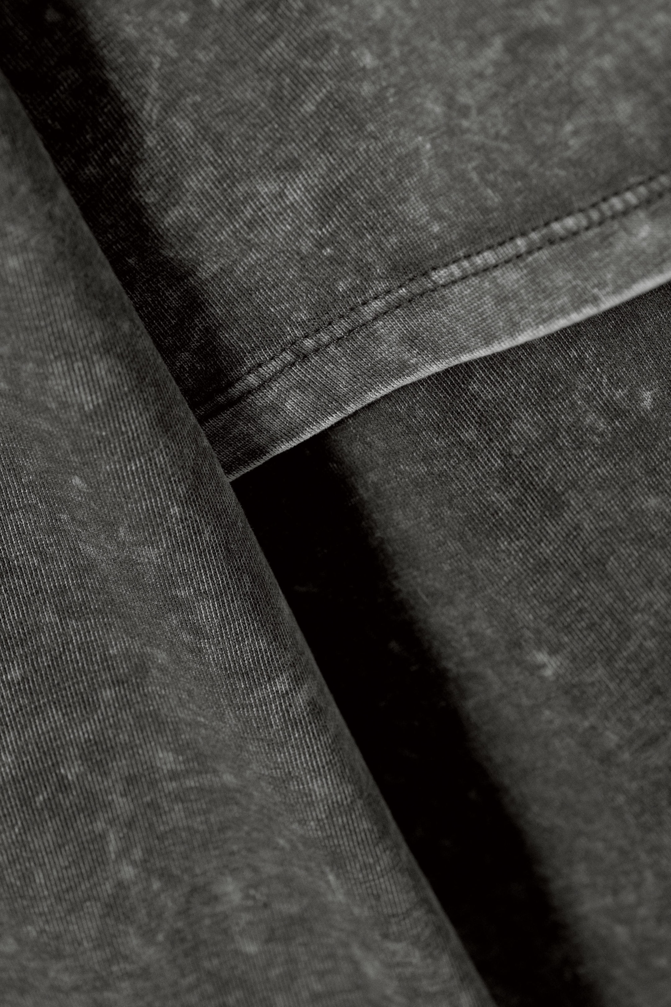 Washed Black - Long-Sleeved Double-Layered Oversized T-shirt - 1