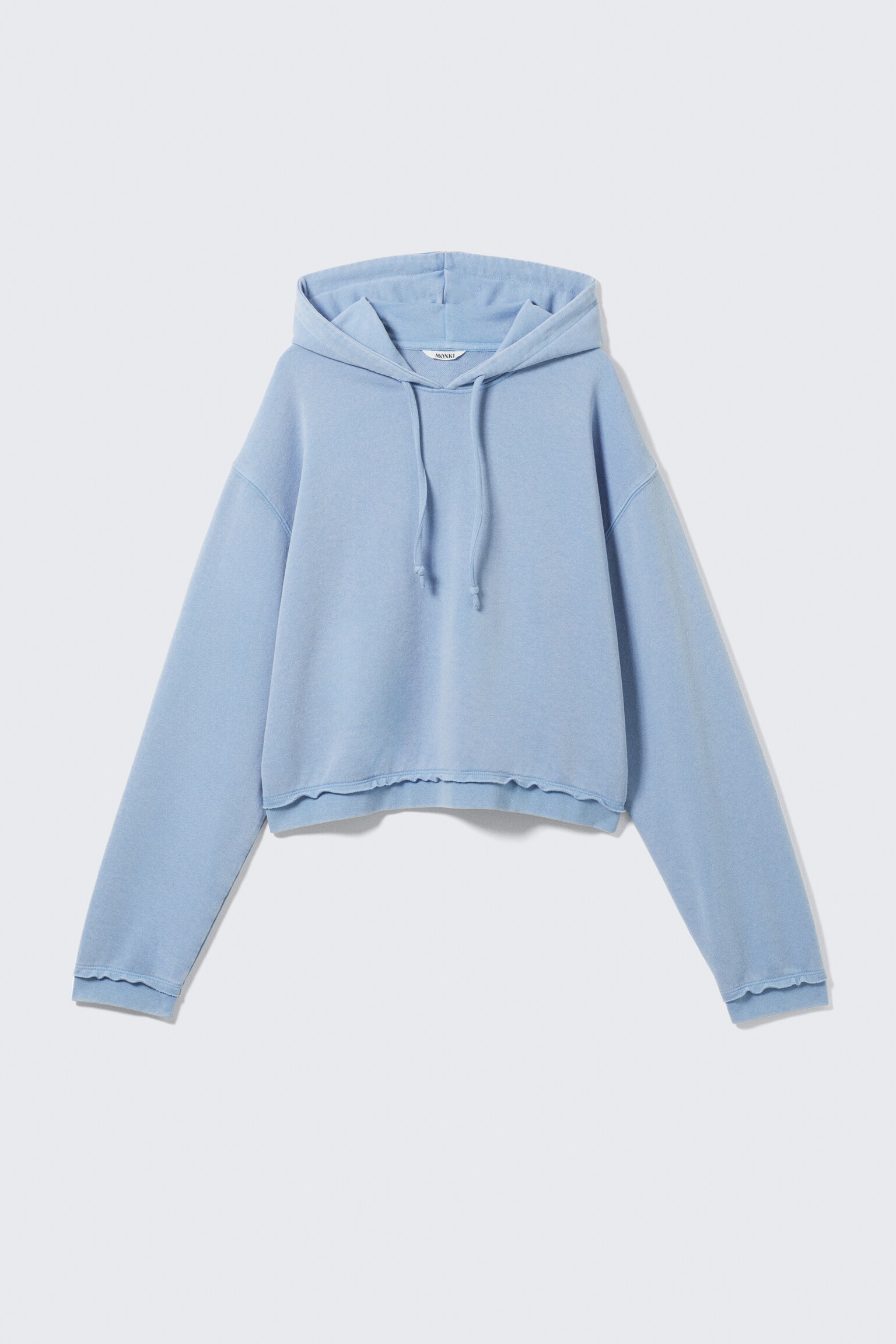 Cropped Pyjama-Hoodie aus Frottee - Taubenblau/Grau meliert - 2