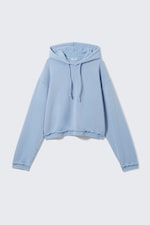 Dusty Blue - Cropped Terry Pyjama Hoodie - 0