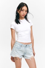 Fluid Blue - bleu clair - Short taille basse denim ourlet brut - 2