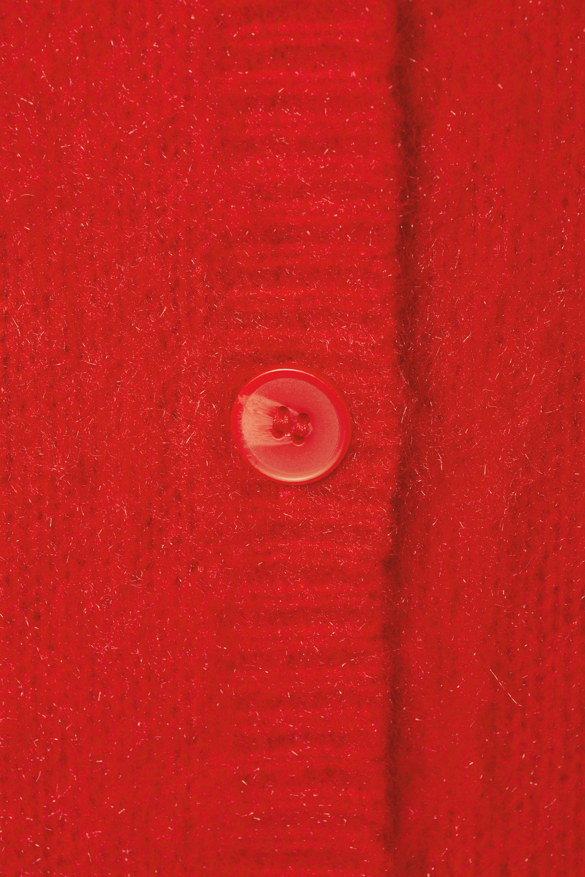 Rot - Flauschige Strickjacke - 4