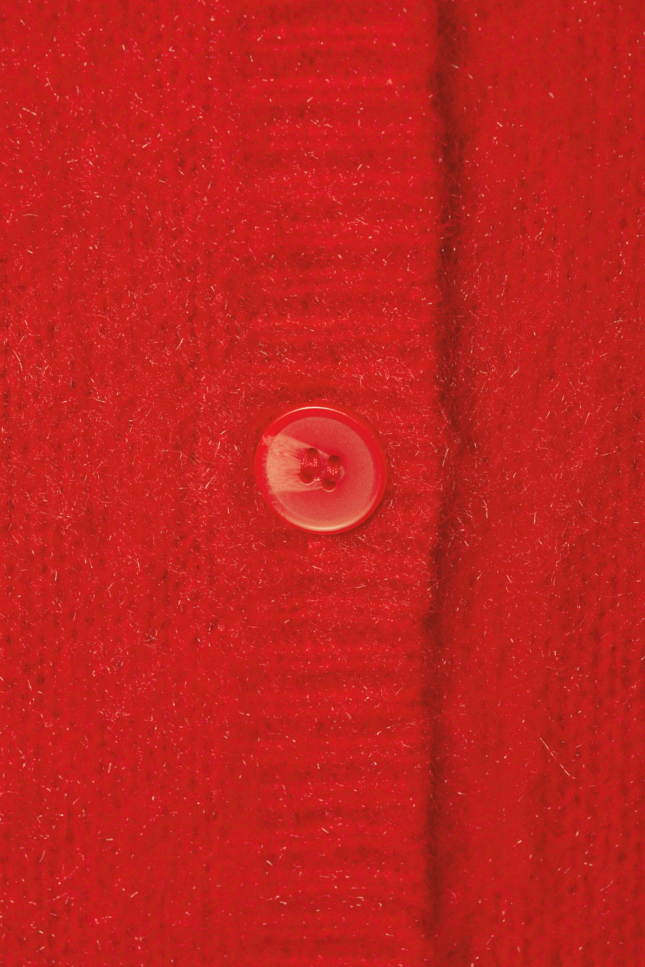 Red - Fluffy knit cardigan - 1