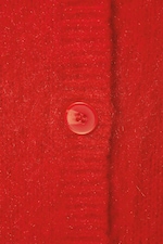 Red - Fluffy knit cardigan - 1