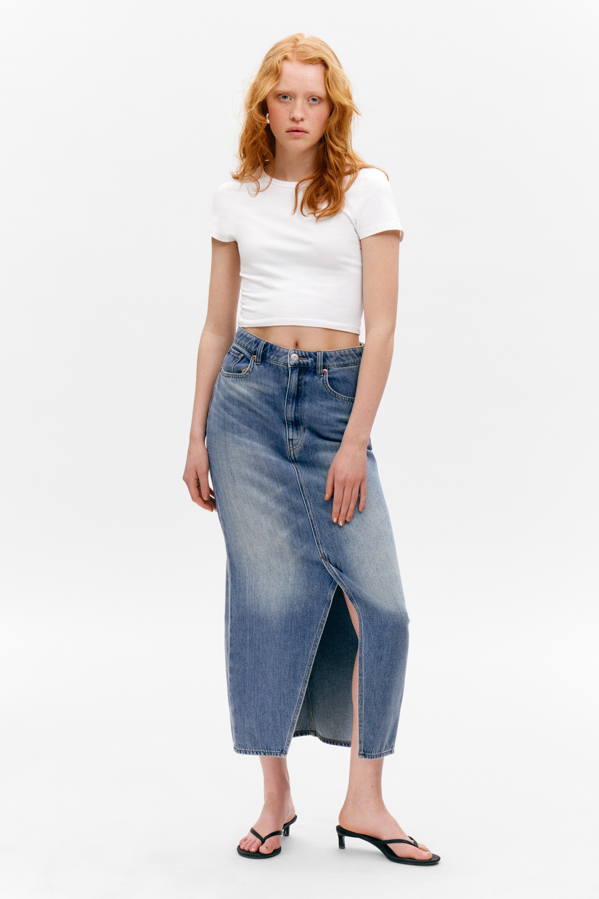 Midi denim skirt - Mountain Blue/Fresh Blue - Light Blue