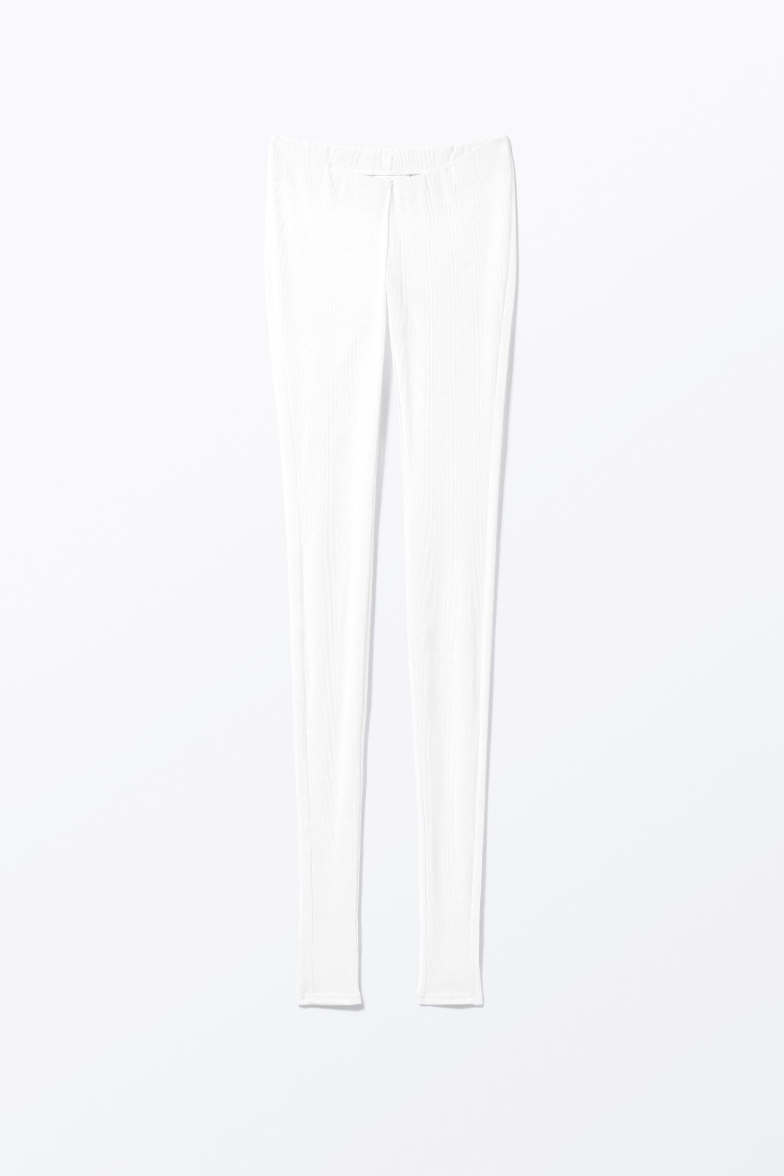 Sheer Ribbed Tights - White - 2