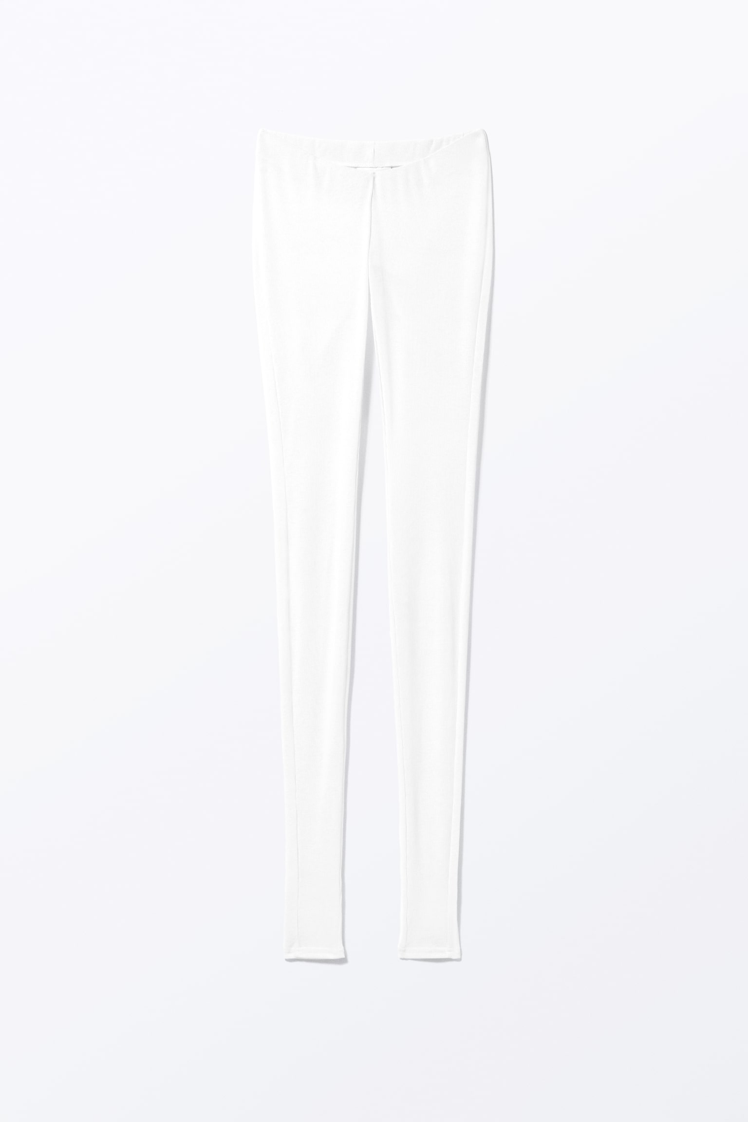 Sheer Ribbed Tights - White - 2