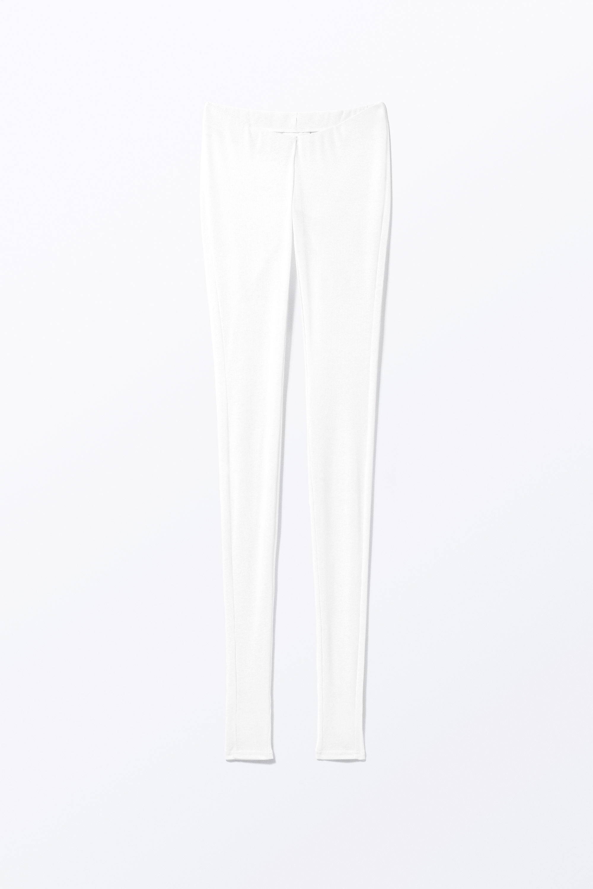 White - Sheer Ribbed Tights - 3