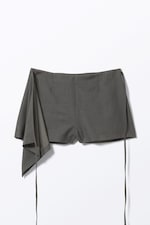 Dunkelgrau - Mini-Wickel-Skort - 0