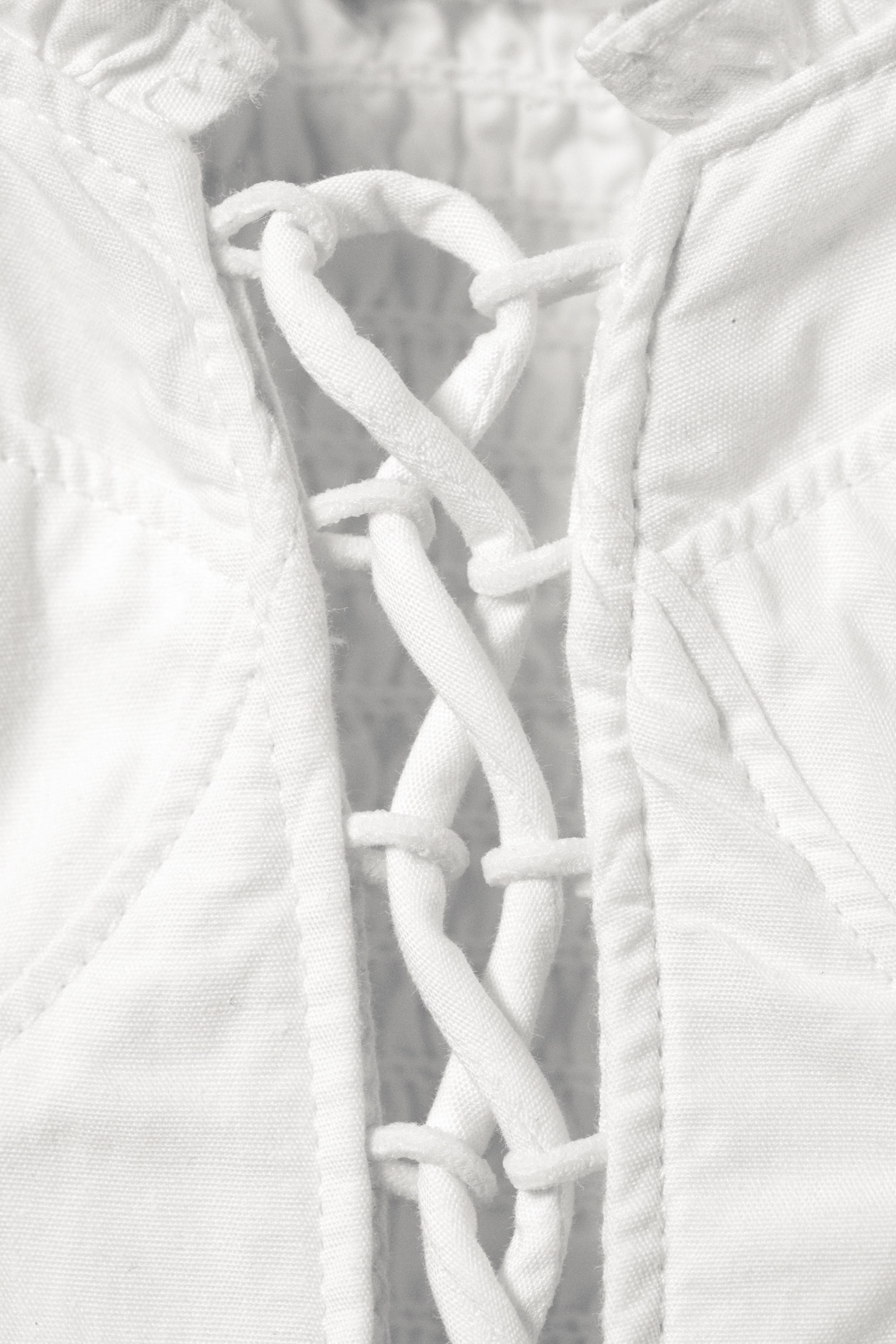 White - Frilled Lace-Up Corset Top - 5