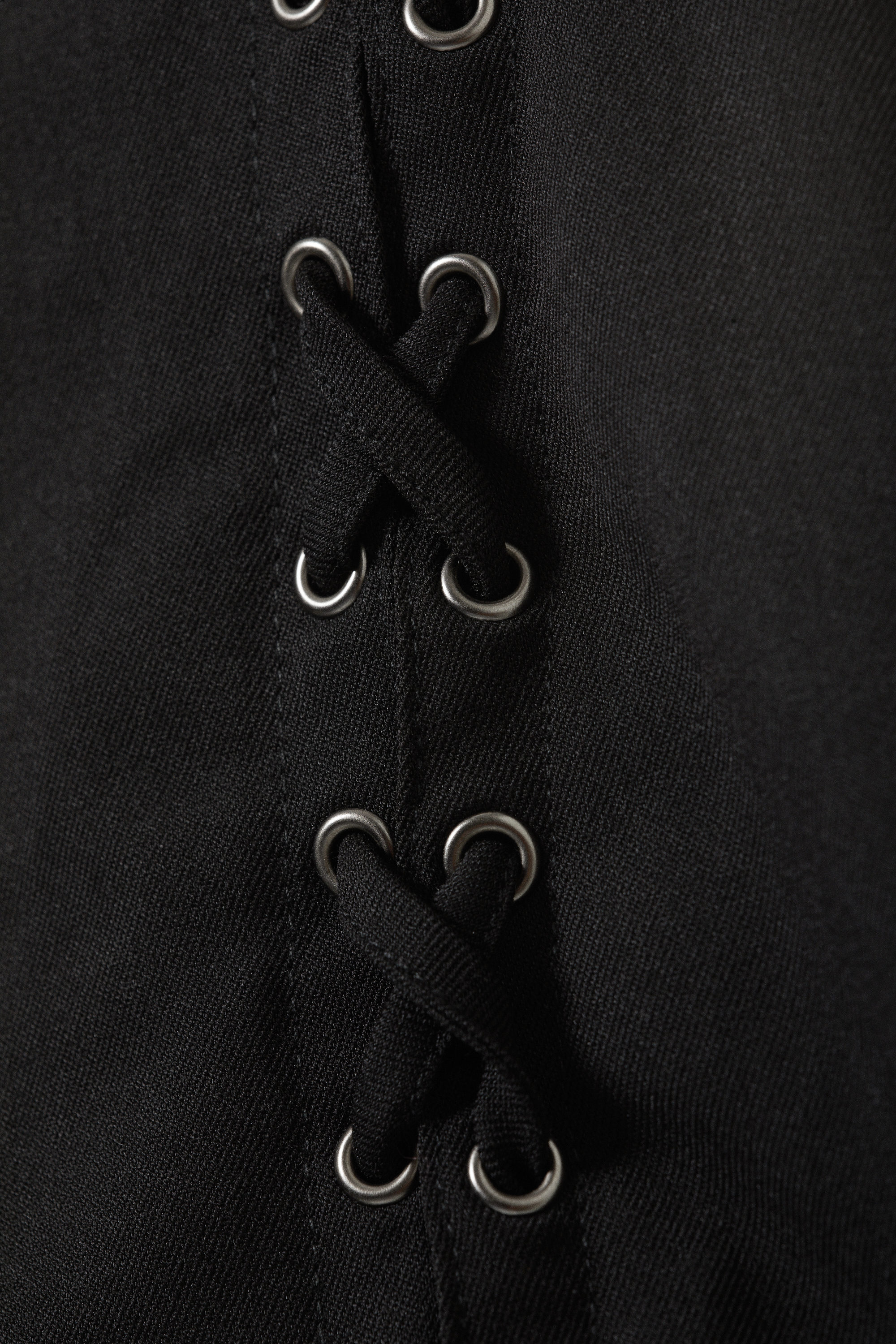 Black - Sleeveless Lace-Up Mini Dress - 4