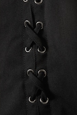 Black - Sleeveless Lace-Up Mini Dress - 1