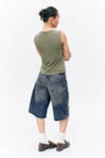 Khaki Green - Super soft sleeveless boatneck top - 2