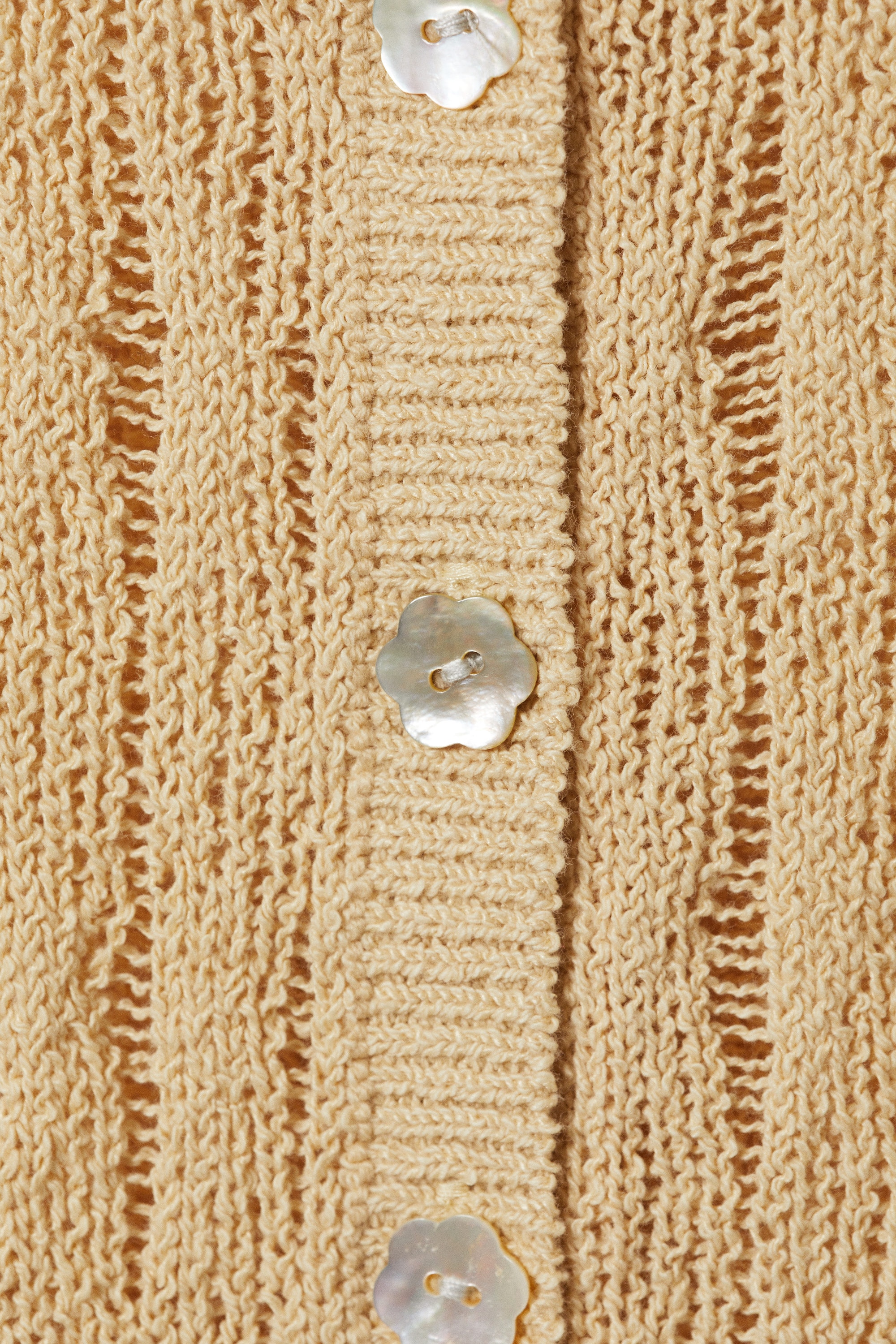 Beige - Fitted Long-Sleeved Knitted Cardigan - 4