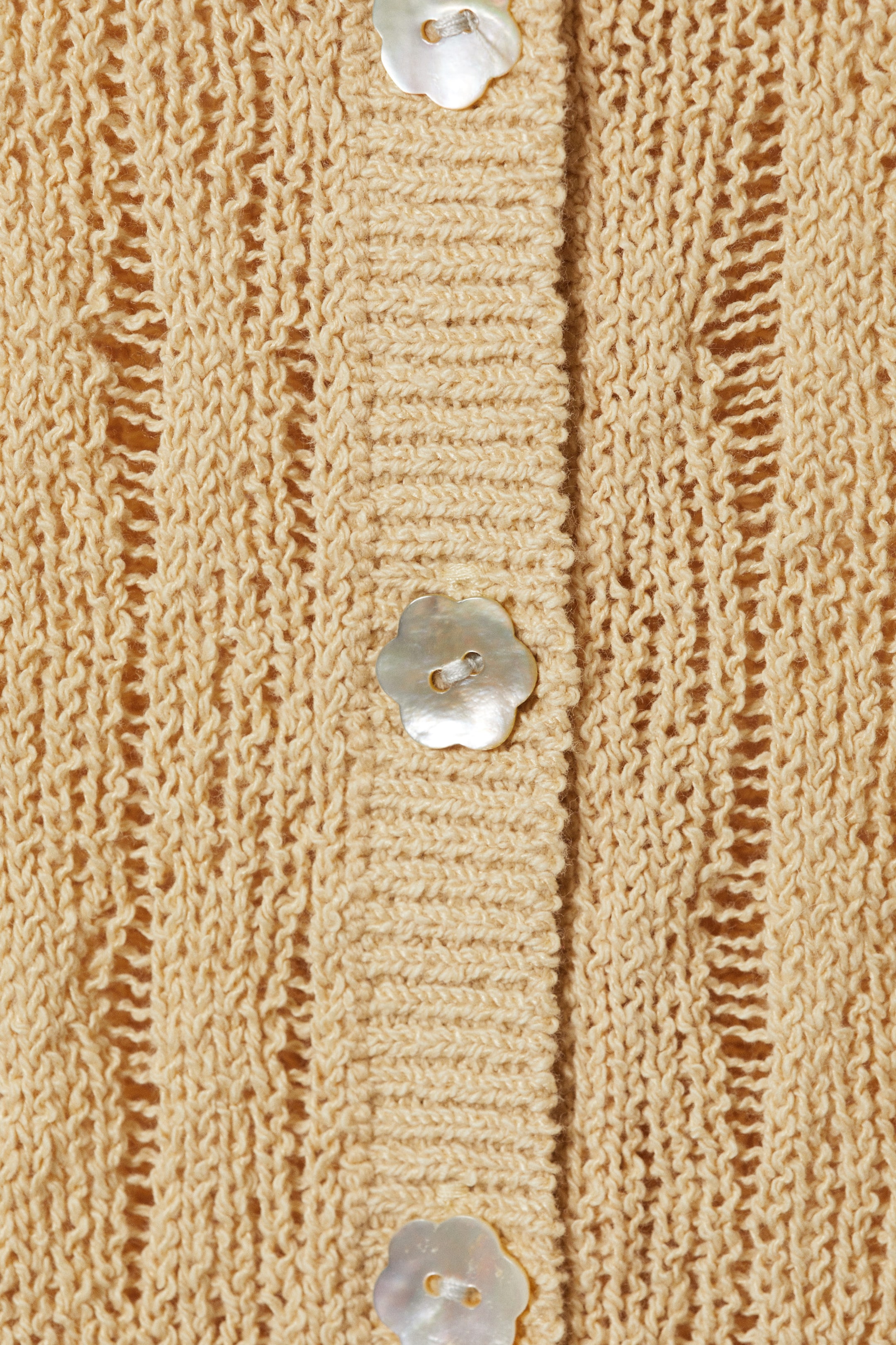 Beige - Fitted Long-Sleeved Knitted Cardigan - 2