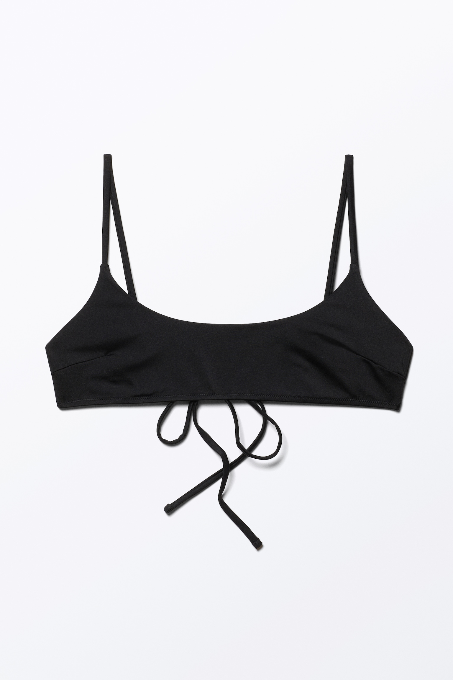 Bikinioberteil mit tiefem Ausschnitt - Schwarz/Glänzendes Hellblau - 2