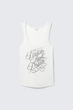 Weiß - "Dream & Dazzle" - Bedrucktes, figurbetontes Tanktop - 3