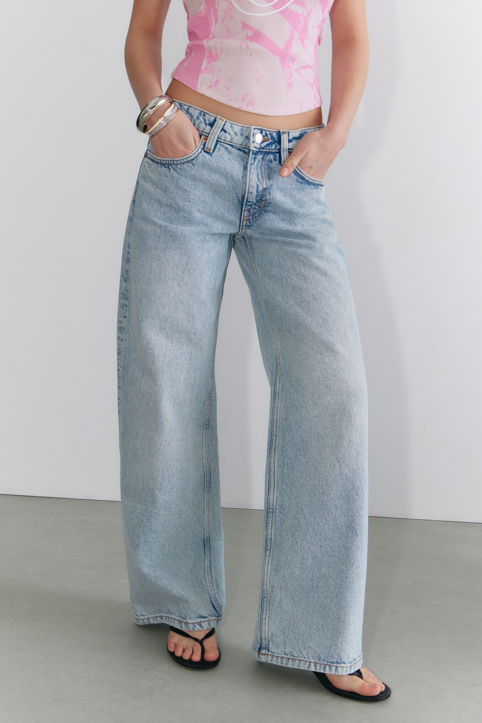 Jean Imoo taille basse large - Venice Blue - bleu clair - 4
