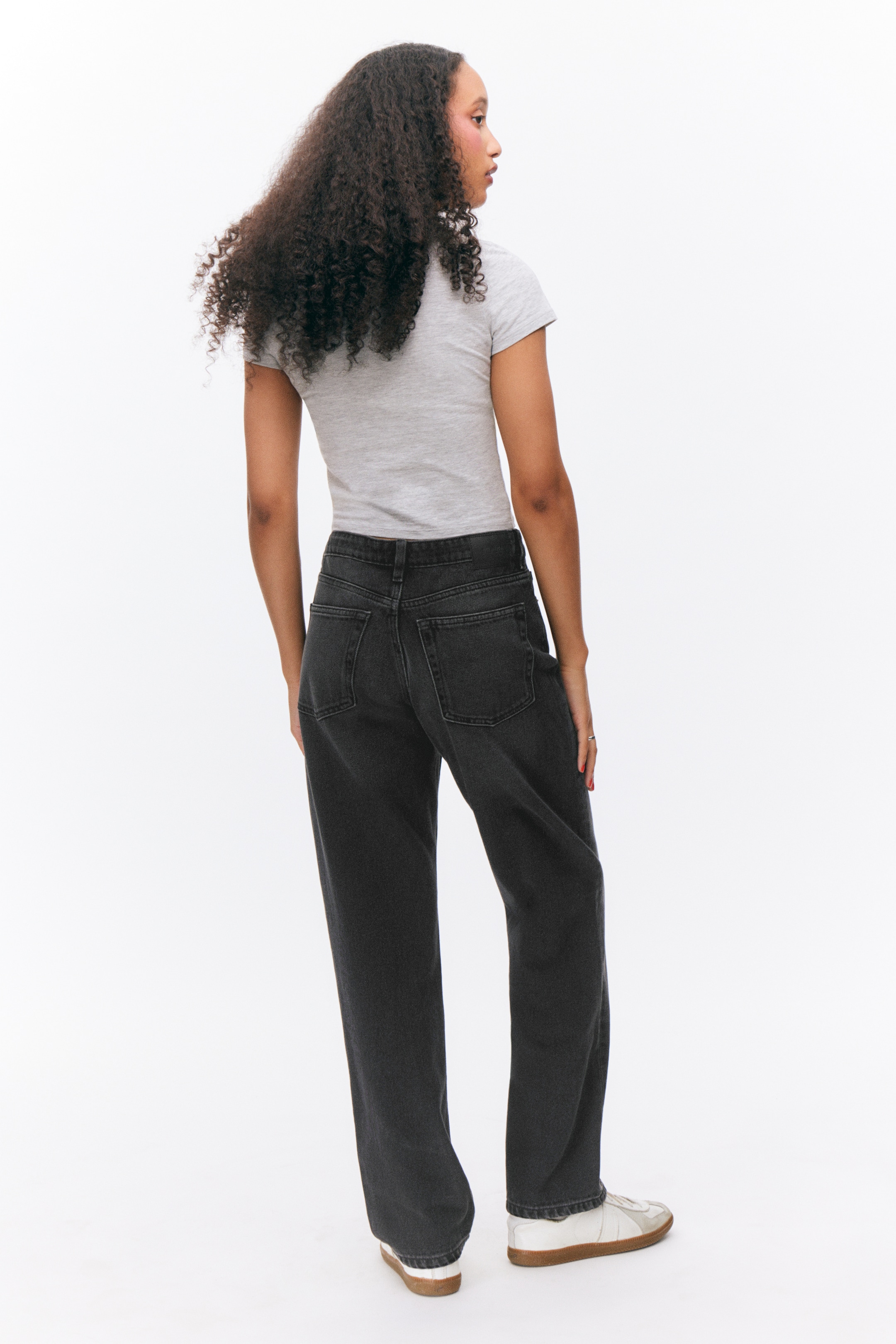 Zobrazit větší obrázek: Aimo Mid Straight Jeans - Midnight Black - Black - ŽENY | H&M CZ 5