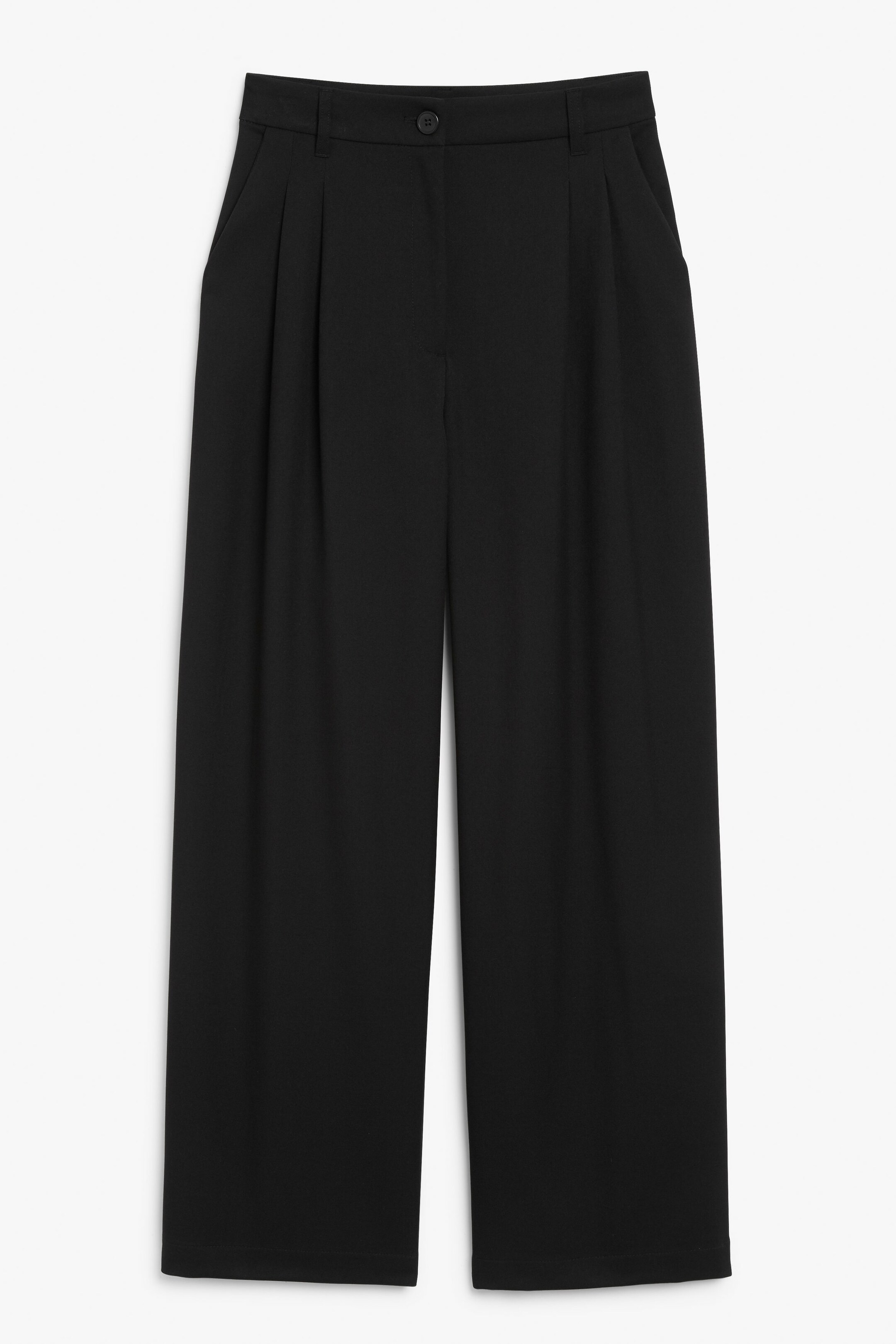 Noir - Pantalon coupe large taille haute noir - 0