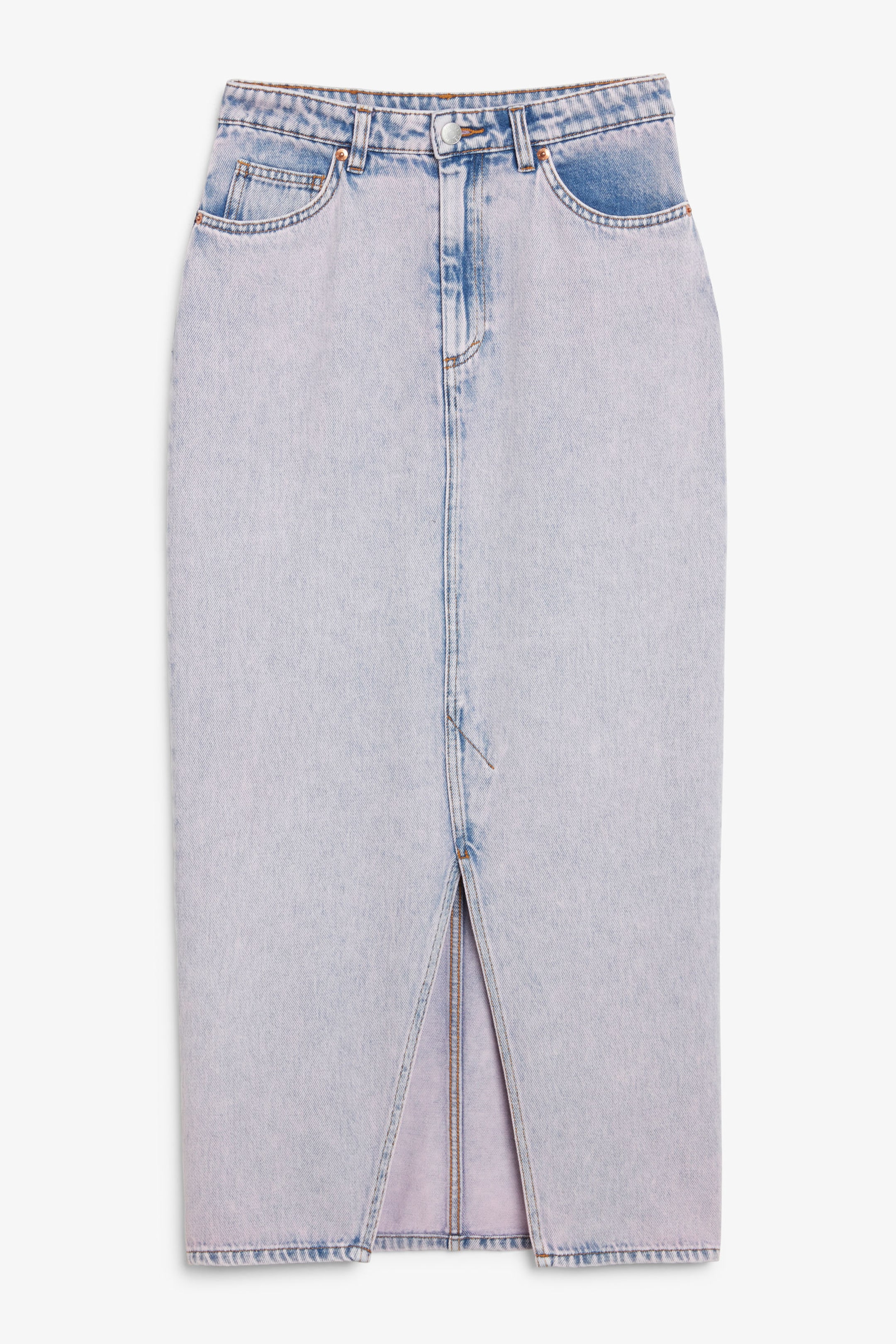 Rosatonade - Midilång denimkjol - 0