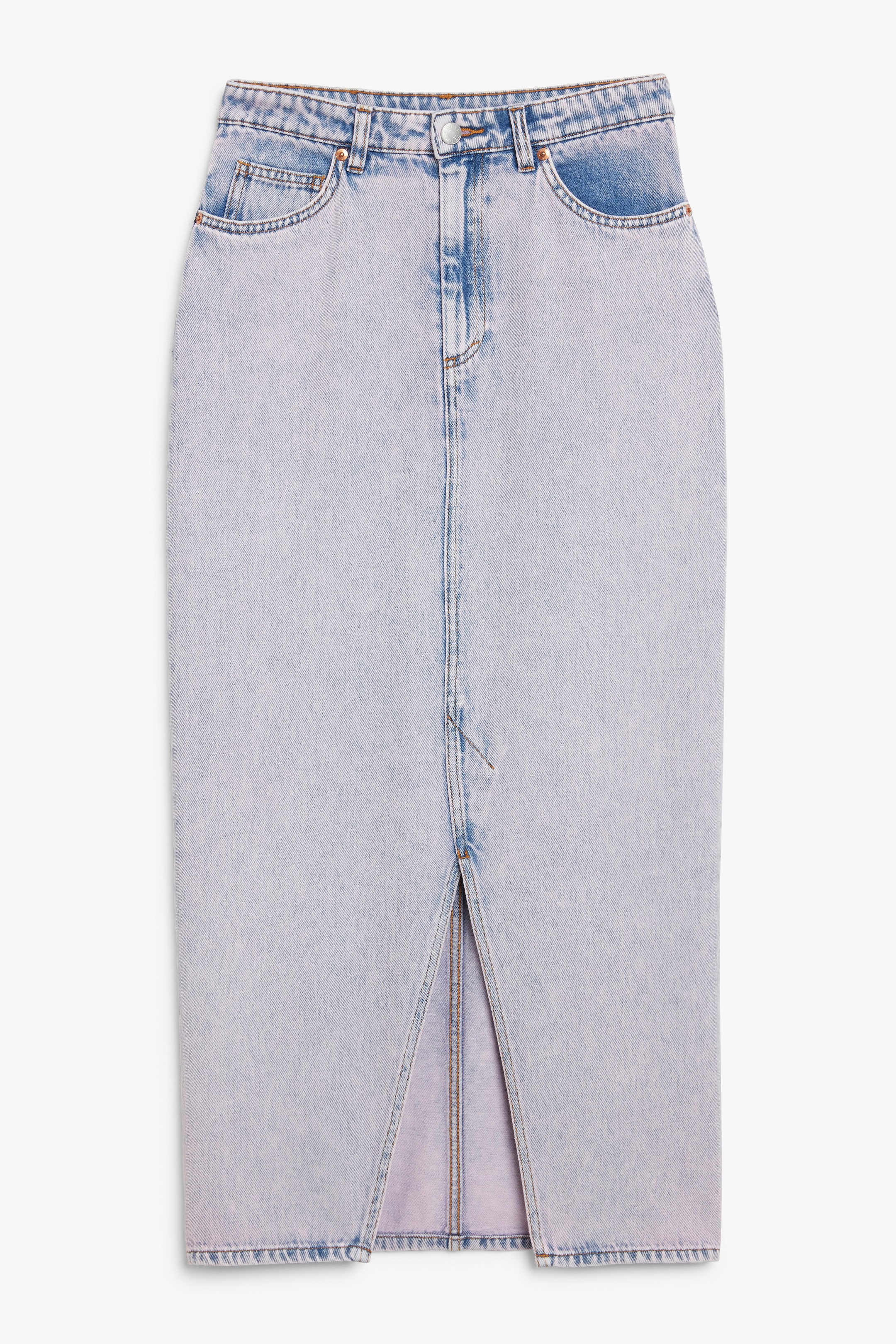 Tinted pink - Midi denim skirt - 0