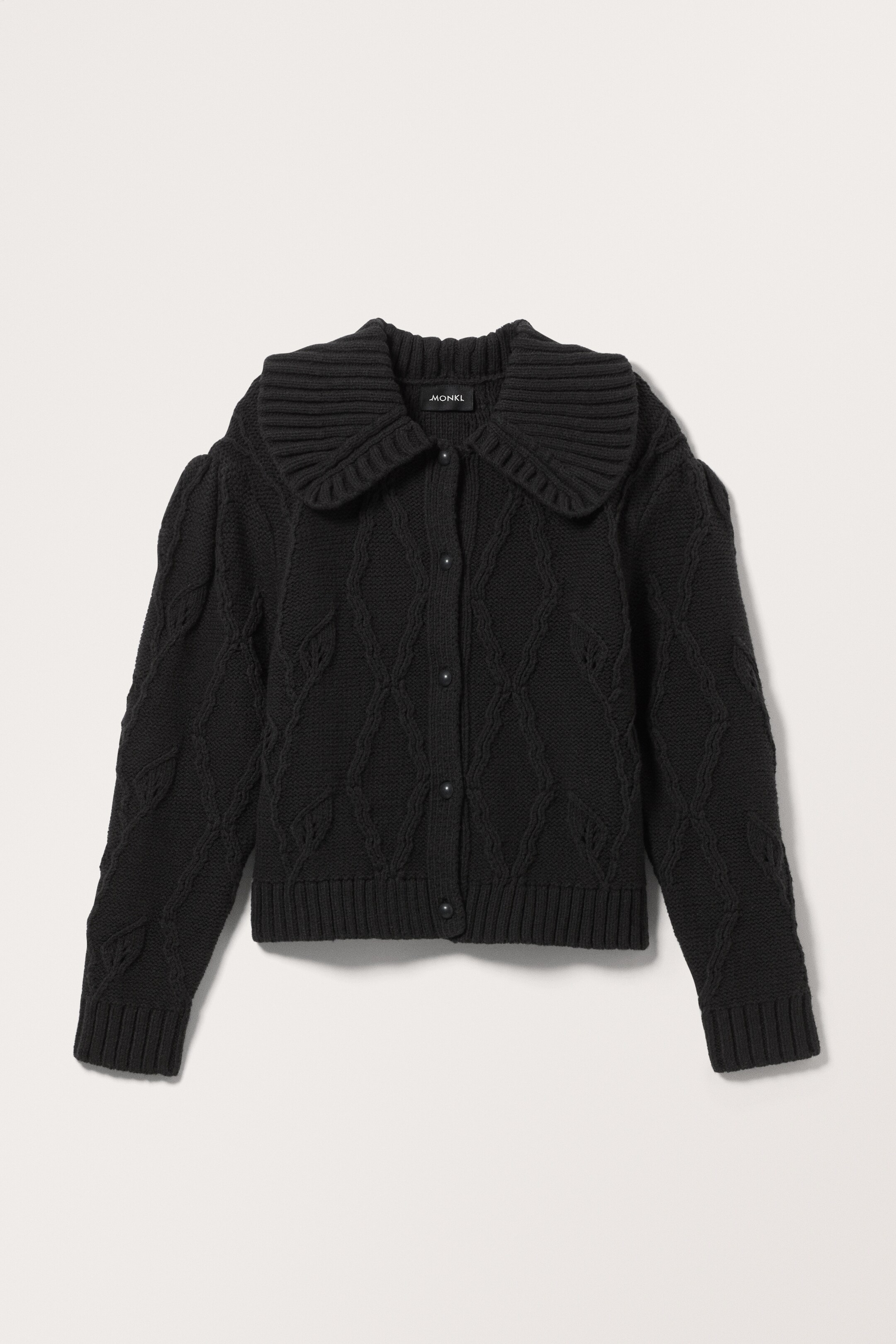 View larger image: Puffy Sleeved Knitted Cardigan - Black - Ladies | H&M GB 1