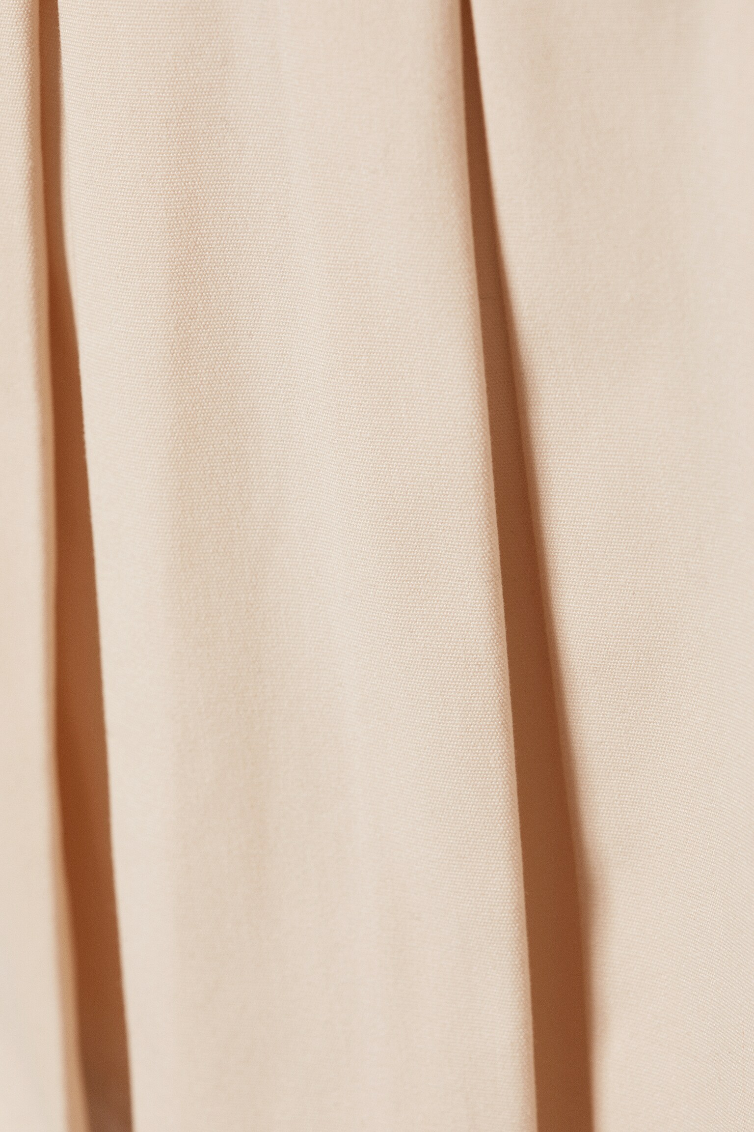 Mid-Rise Pleated Mini Twill Skirt - Beige/Khaki Green - 5