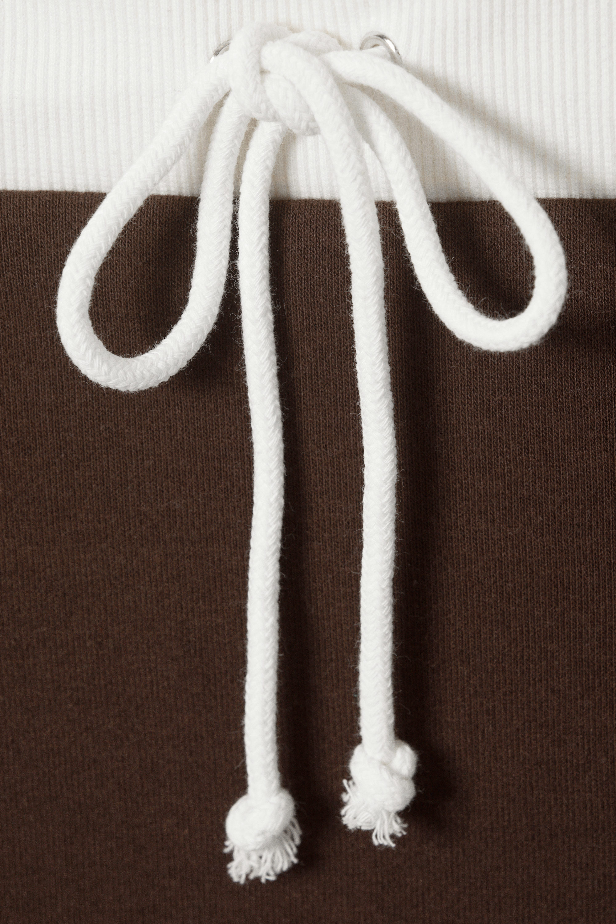 Dark Brown & White - Drawstring Bandeau Top - 4
