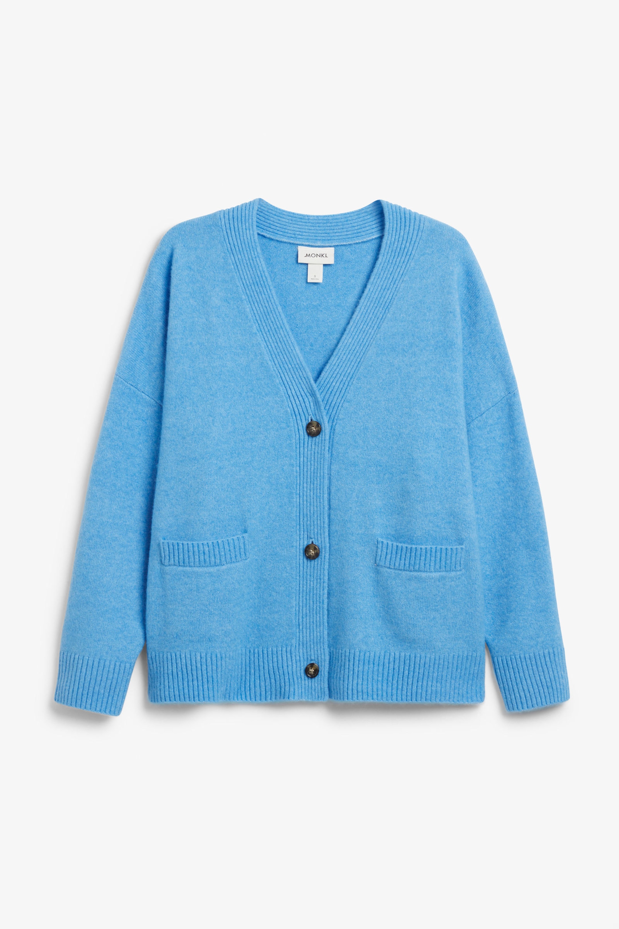 Light Blue - Relaxed knitted cardigan - 0